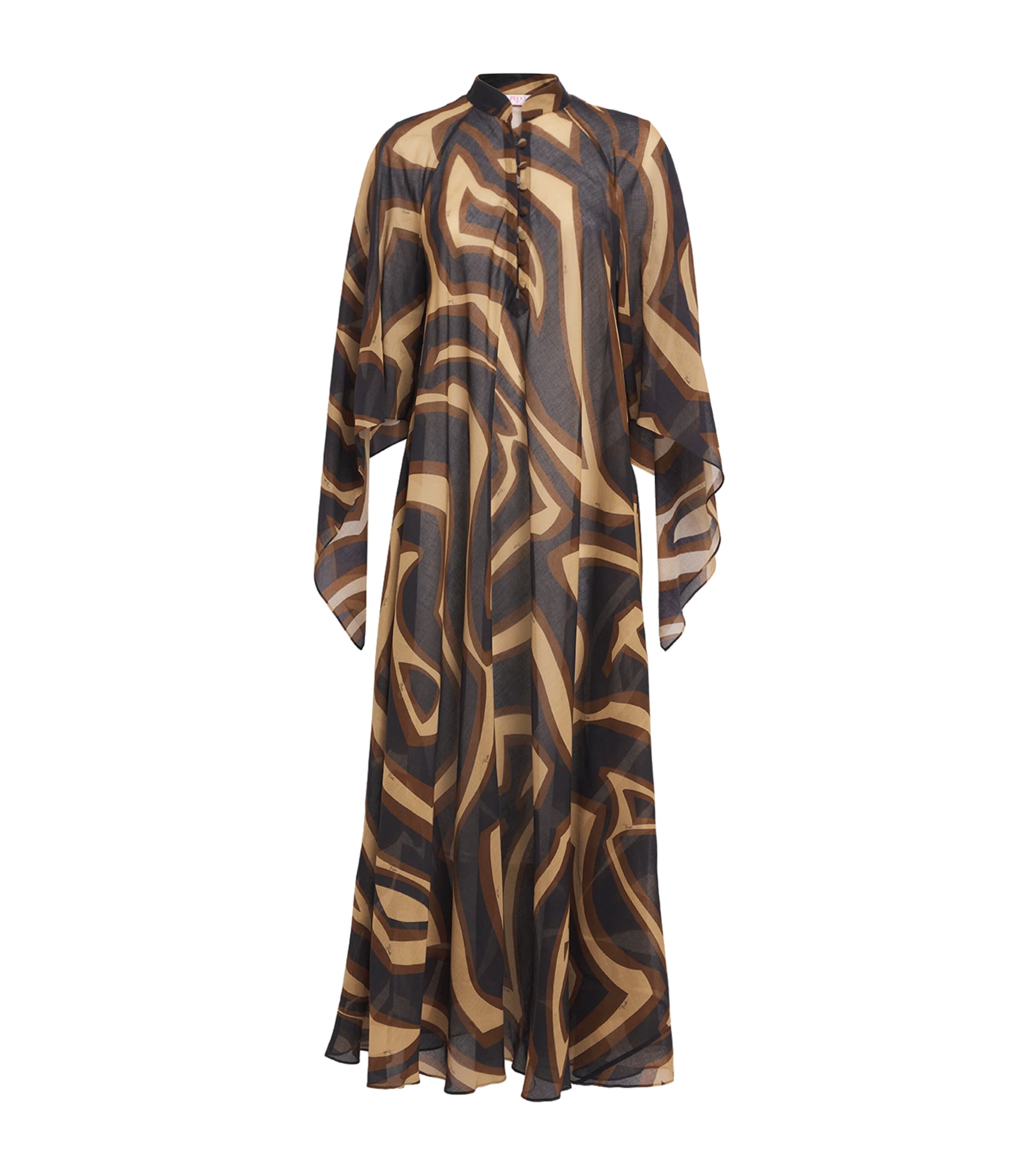 Cotton Labirinto Print Maxi Kaftan Dress