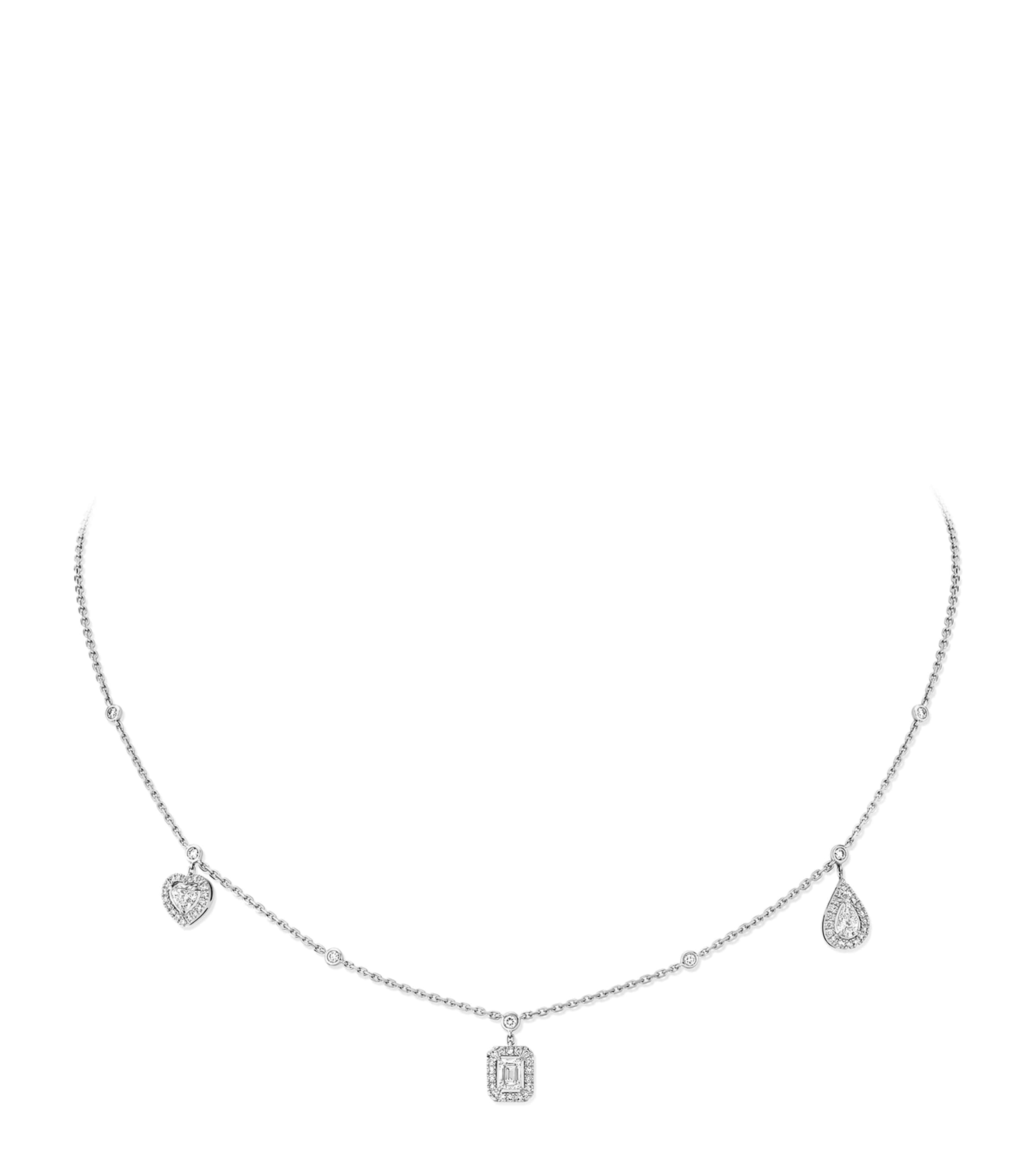 Messika My Twin Trilogy White Gold and Diamond Necklace (0.76ct) White Gold