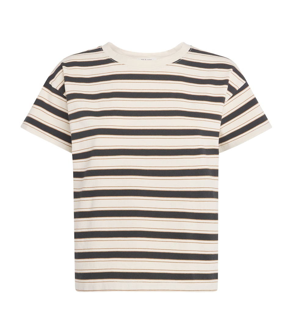 Rag & Bone Womens Cotton Stripe Kelly T-Shirt Creammulti