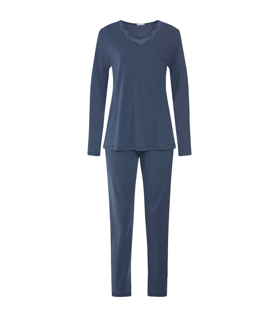 Hanro Womens Tyra Pyjama Set Vintage Indigo
