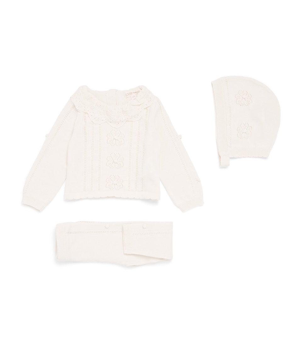 Louise Misha Cotton-Silk Sweater and Leggings Set (6-24 Months) Cream
