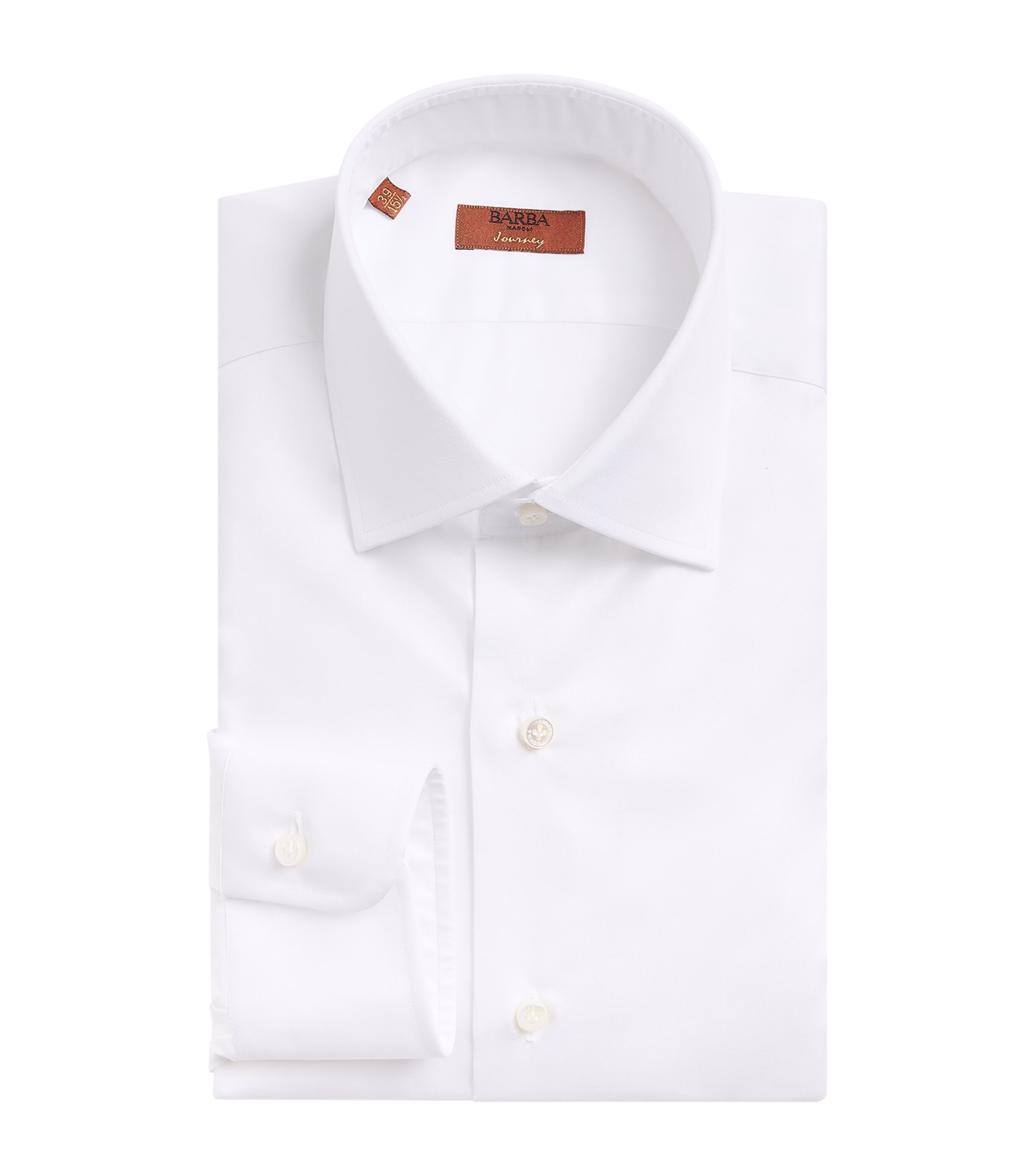 Barba Napoli Mens Cotton Twill Shirt White