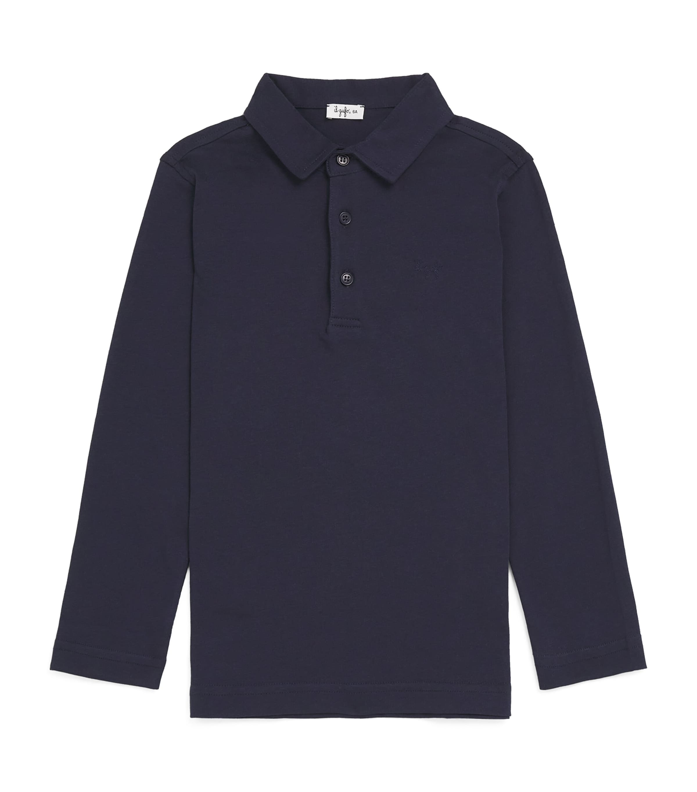 Il Gufo Cotton Long-Sleeve Polo Shirt (12 Months-16 Years) Navy Blue