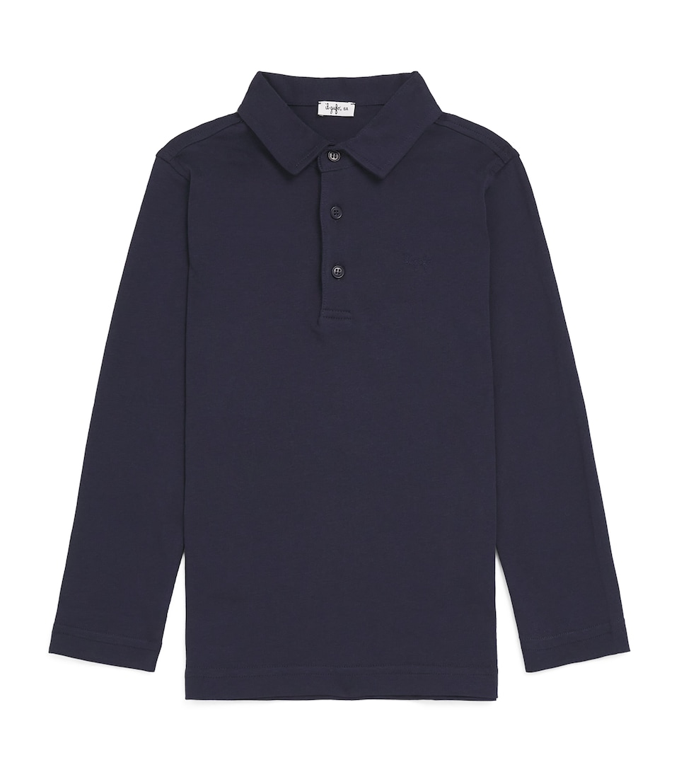 Il Gufo Cotton Long-Sleeve Polo Shirt (12 Months-16 Years) Navy Blue
