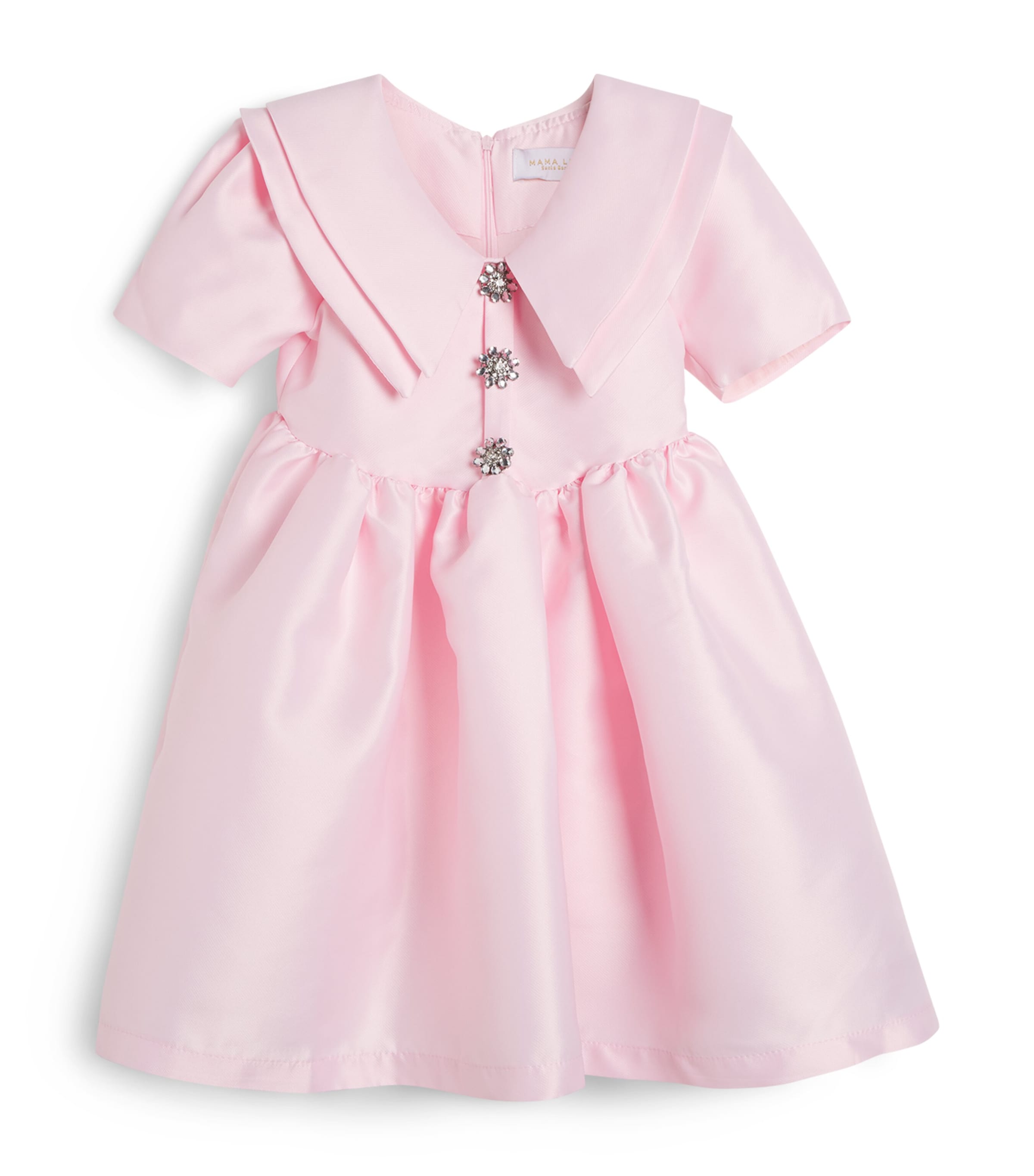 Mama Luma Brooch-Detail Dress (3-12 Years) Pink