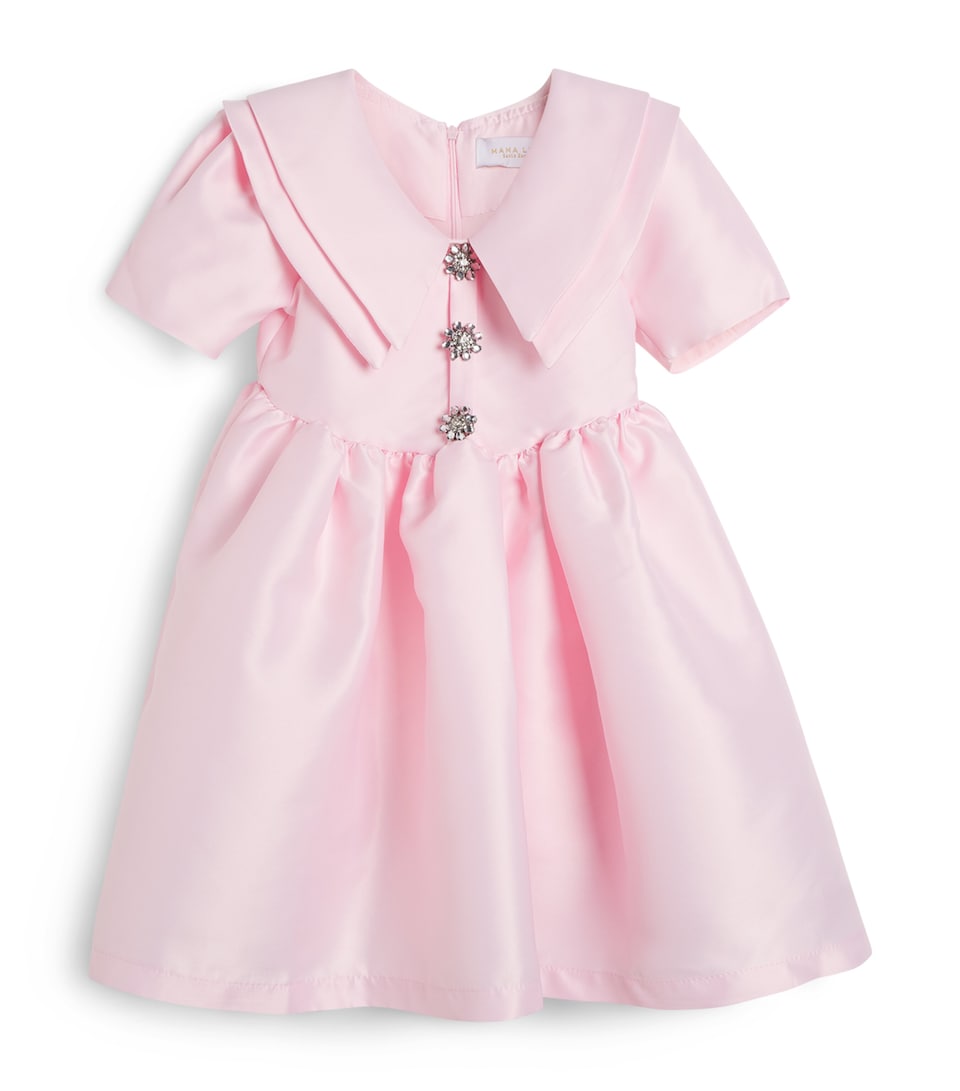 Mama Luma Brooch-Detail Dress (3-12 Years) Pink