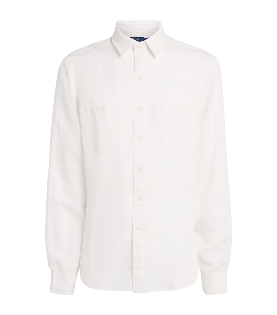 Polo Ralph Lauren Mens Linen-Silk Classic Fit Shirt White