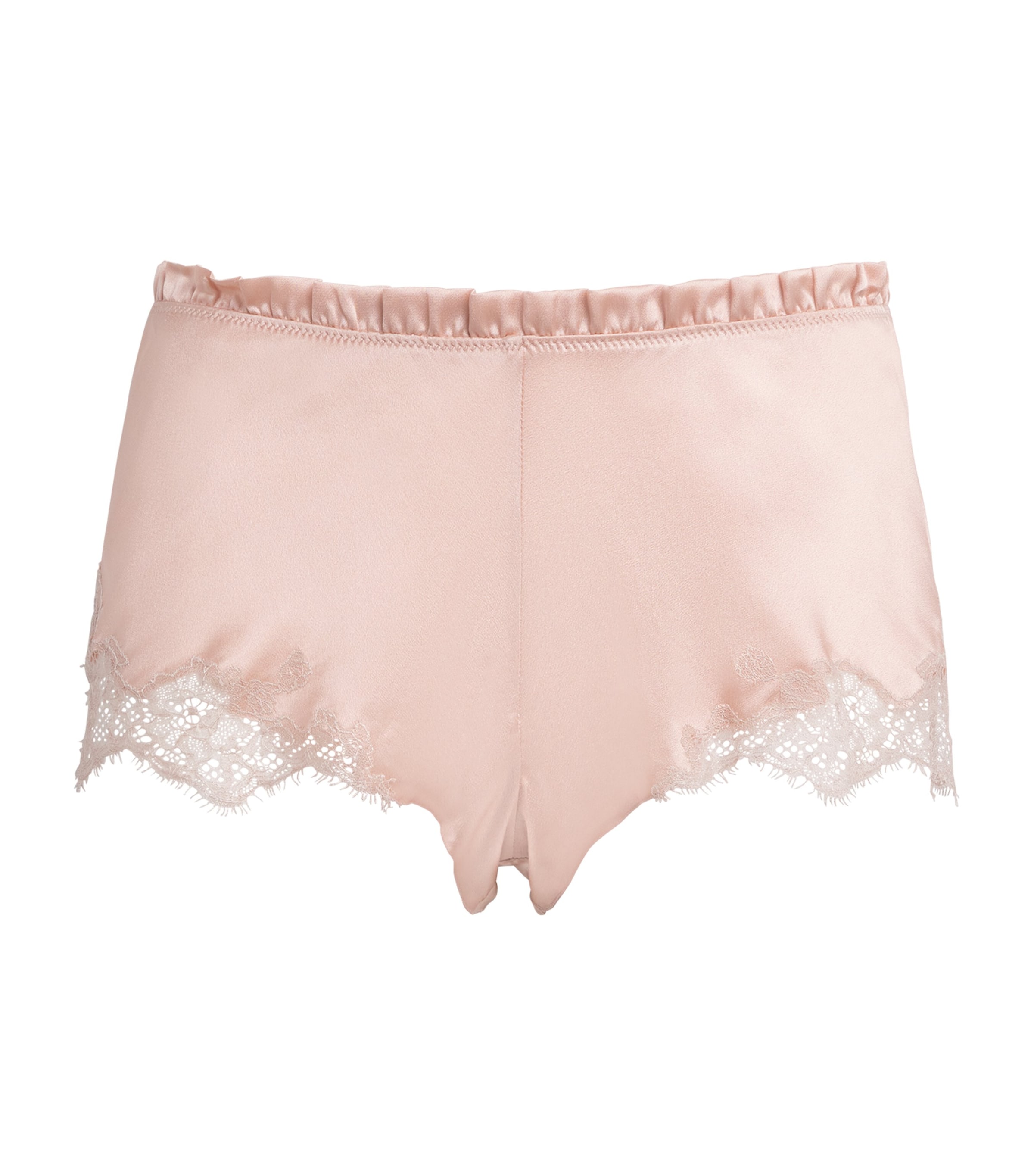 Carine Gilson Womens Silk Lace-Trim Louise Shorts Freesia / Rosa