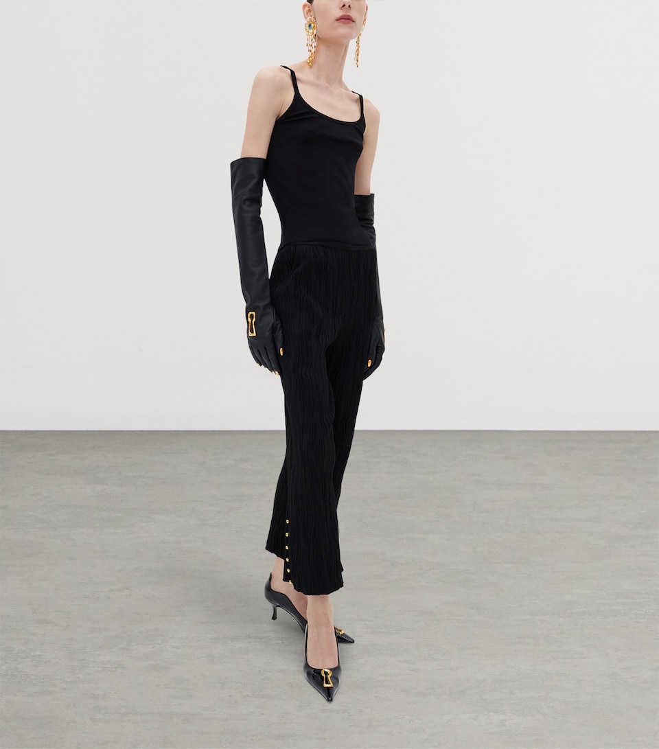 Schiaparelli Long Lambskin Trompe-L’œil Gloves Black