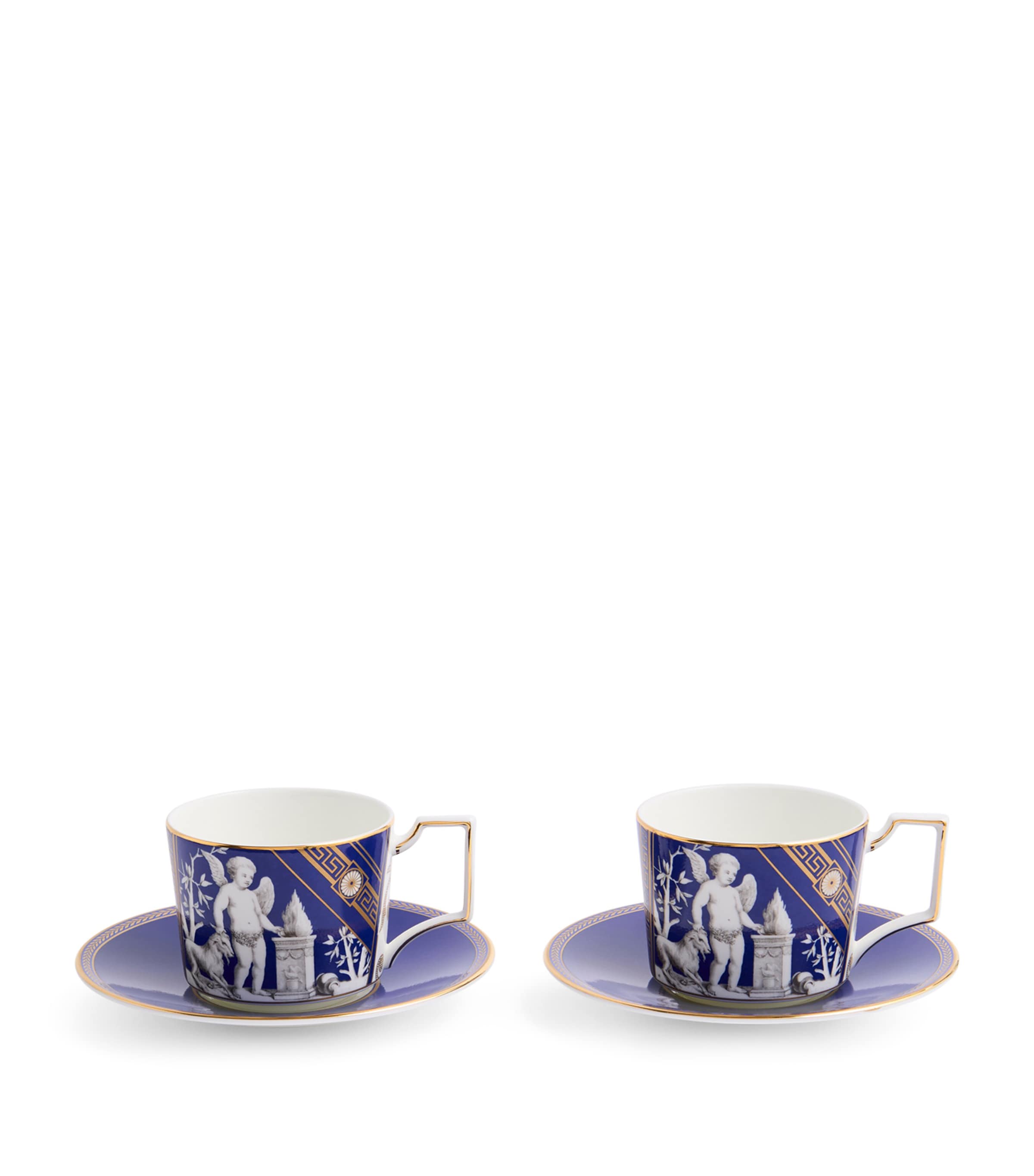 ウェジウッド = Old・Cup & Saucer & Plate = UP.Blue＆Gold