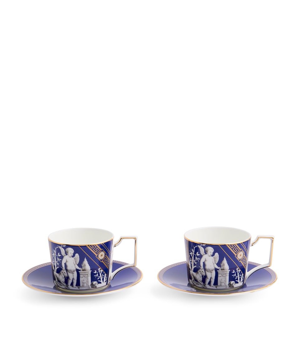 Set of 2 Renaissance Teacups and Saucers