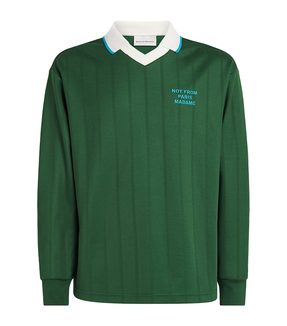 Drôle De Monsieur Mens Slogan Polo Shirt Eden Green
