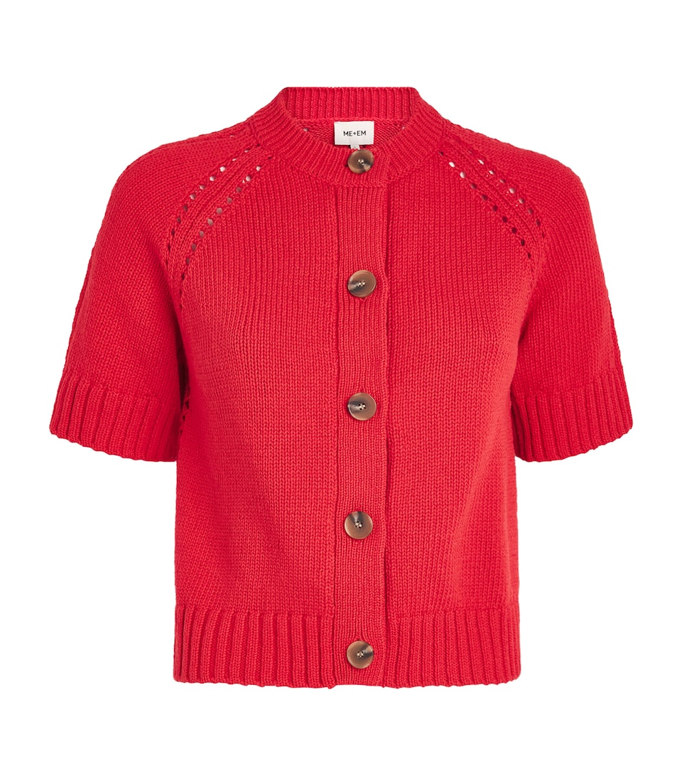 ME+EM Womens Organic Cotton Knit Top Lipstick Red