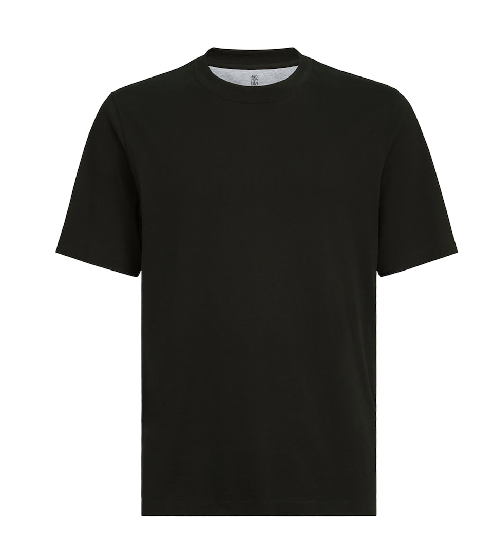 Brunello Cucinelli Mens Cotton Crew-Neck T-Shirt Black