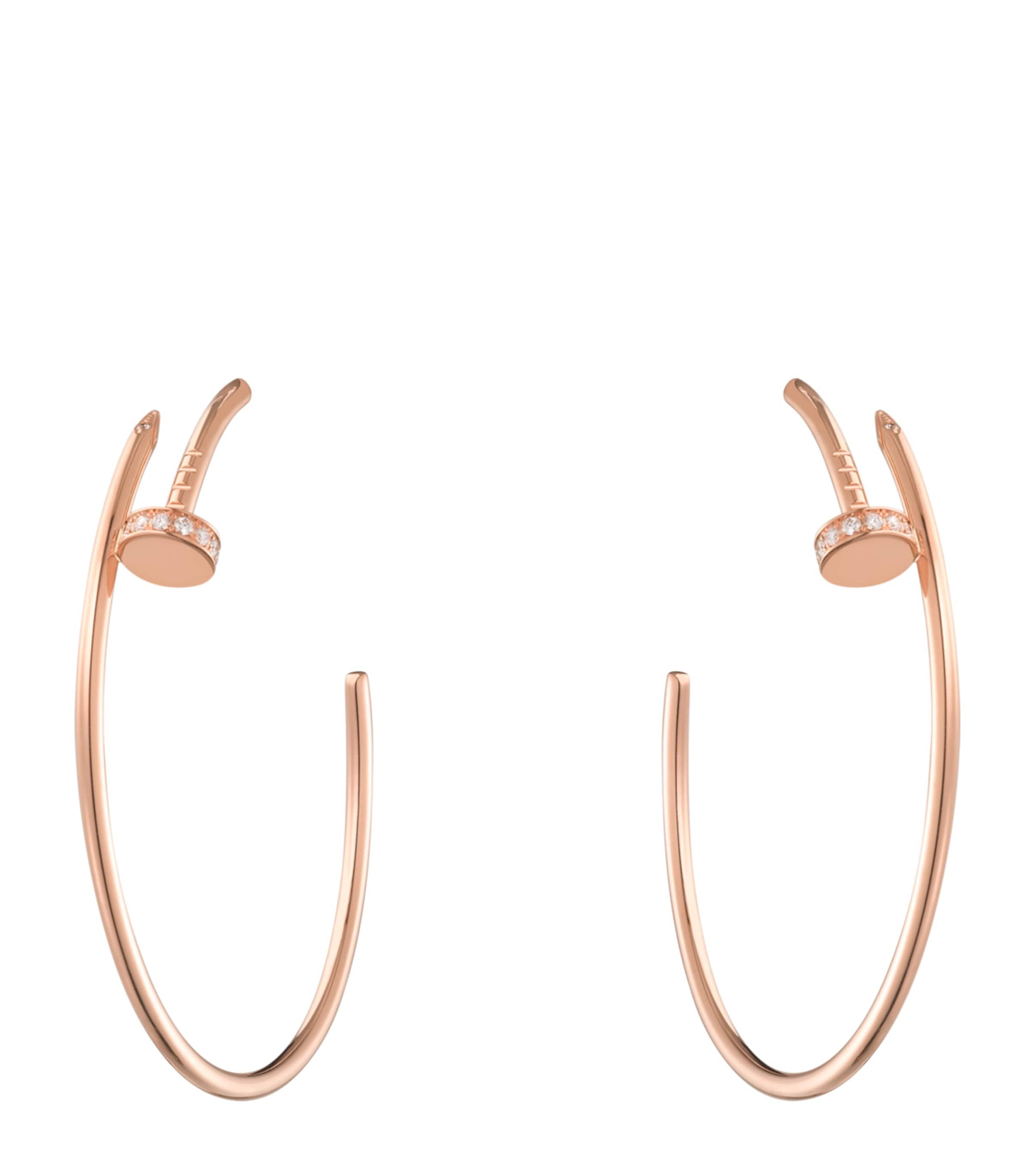 Rose Gold and Diamond Juste un Clou Hoop Earrings
