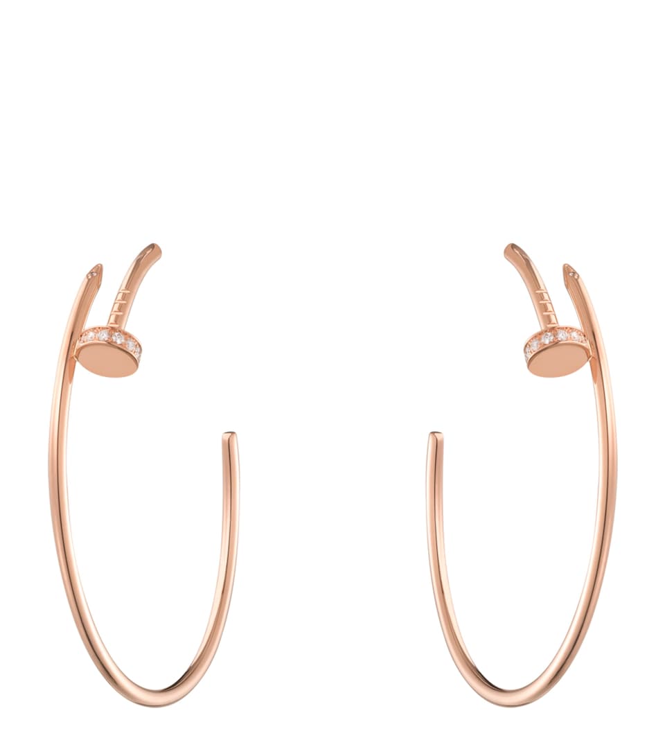 Rose Gold and Diamond Juste un Clou Hoop Earrings