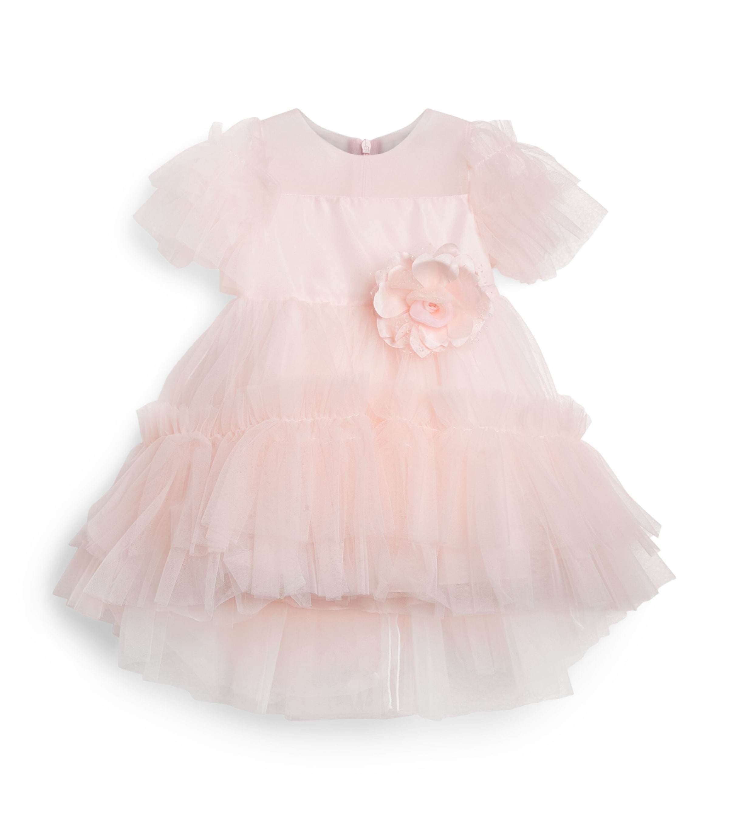 Bimbalo Tulle Floral-Detail Dress (3-24 Months) Rosaclight Pink
