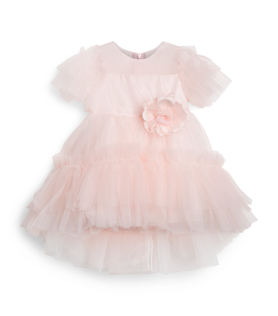 Bimbalo Tulle Floral-Detail Dress (3-24 Months) Rosaclight Pink