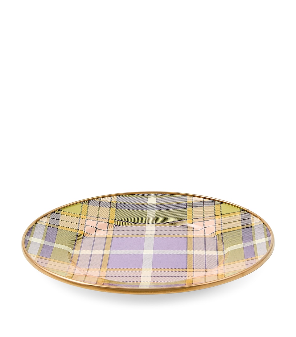 MacKenzie-Childs Steel Tartan Violet Dessert Plate (20cm) Violet