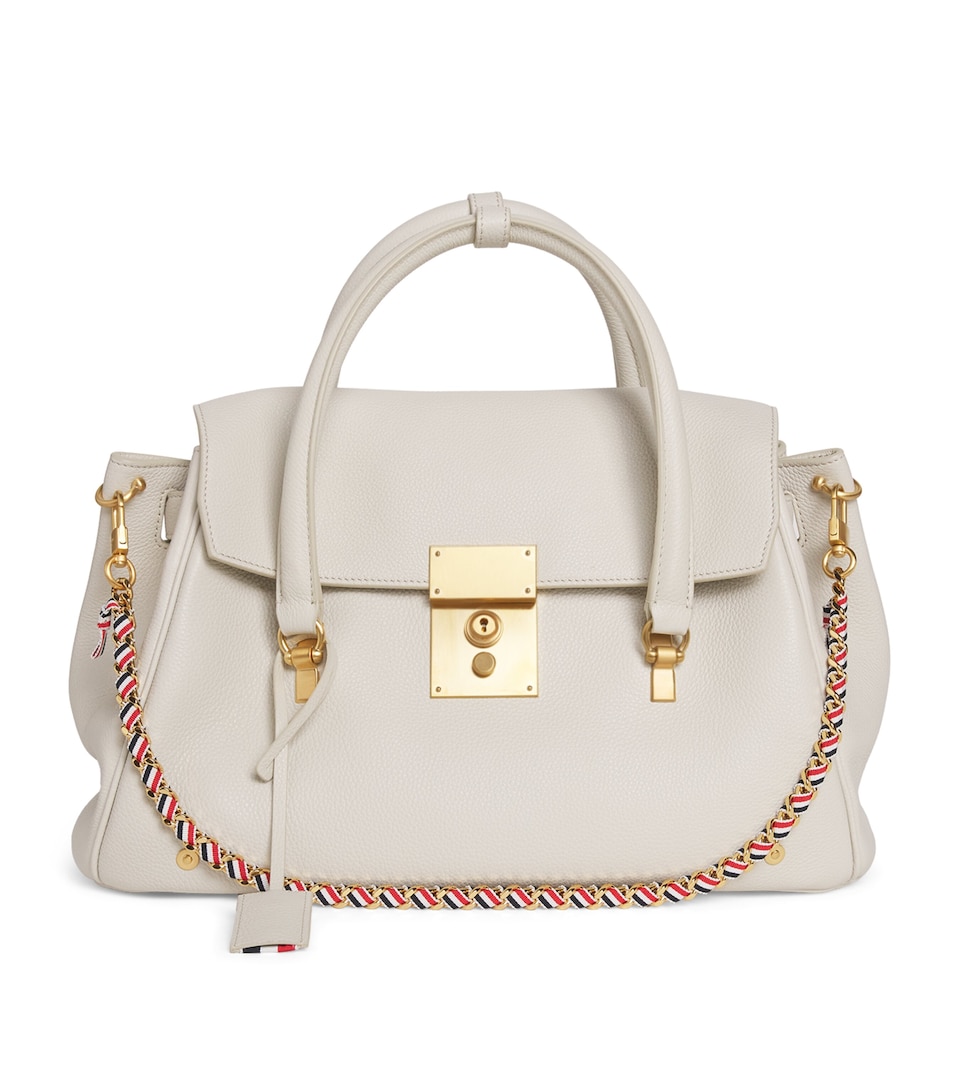 Grain Leather Bolton Top-Handle Bag