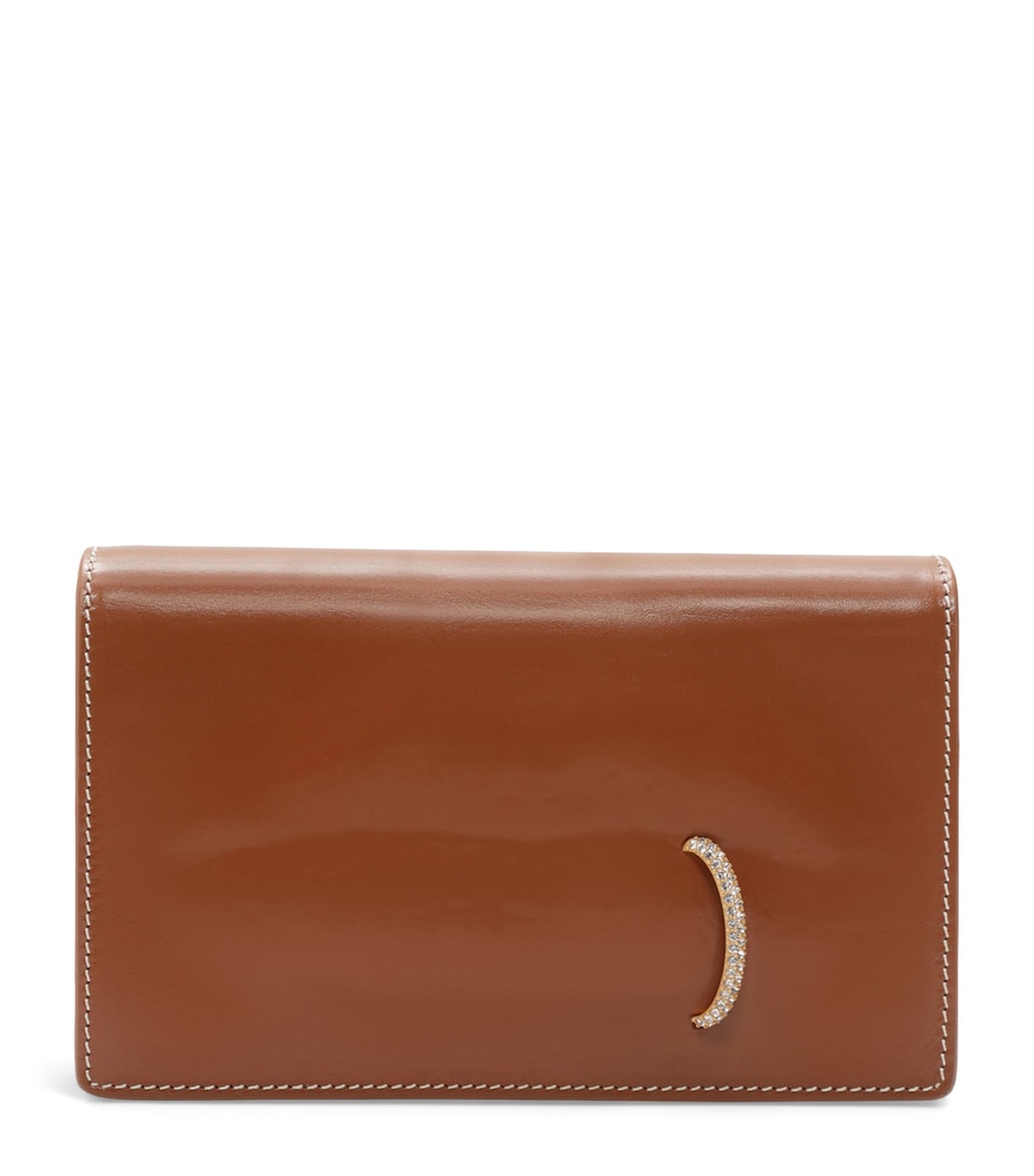 Leather Moulded Mouth Clutch Bag