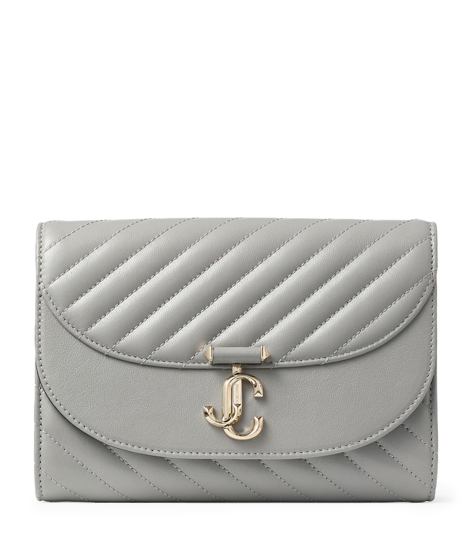 Leather Curve Clutch Bag