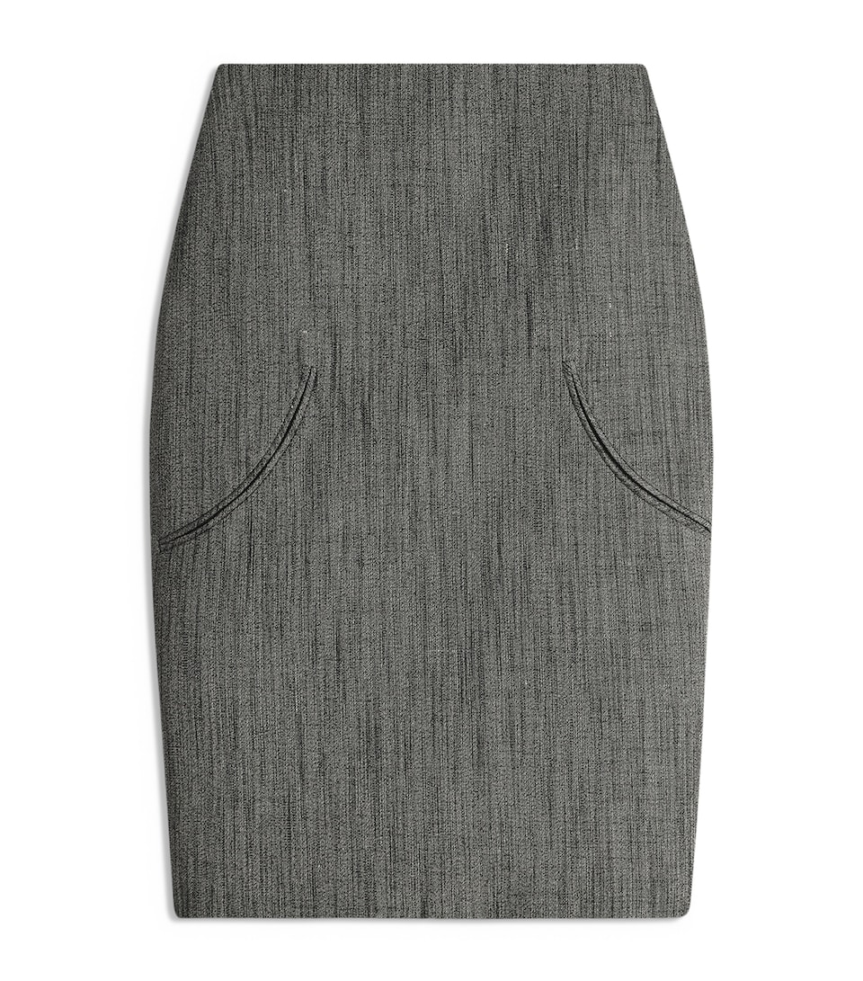 Schiaparelli Womens Canvas Pencil Skirt Grey