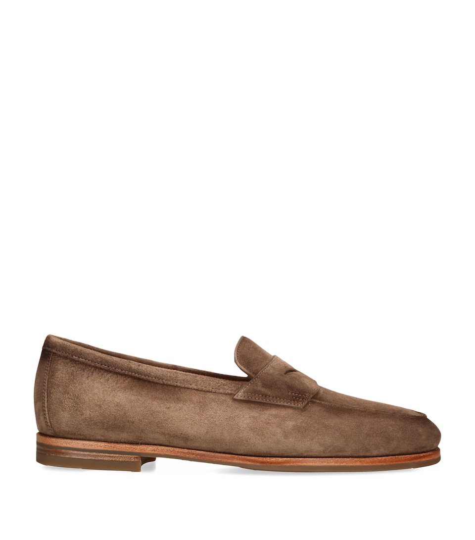 Santoni Suede Carla Loafers Brown