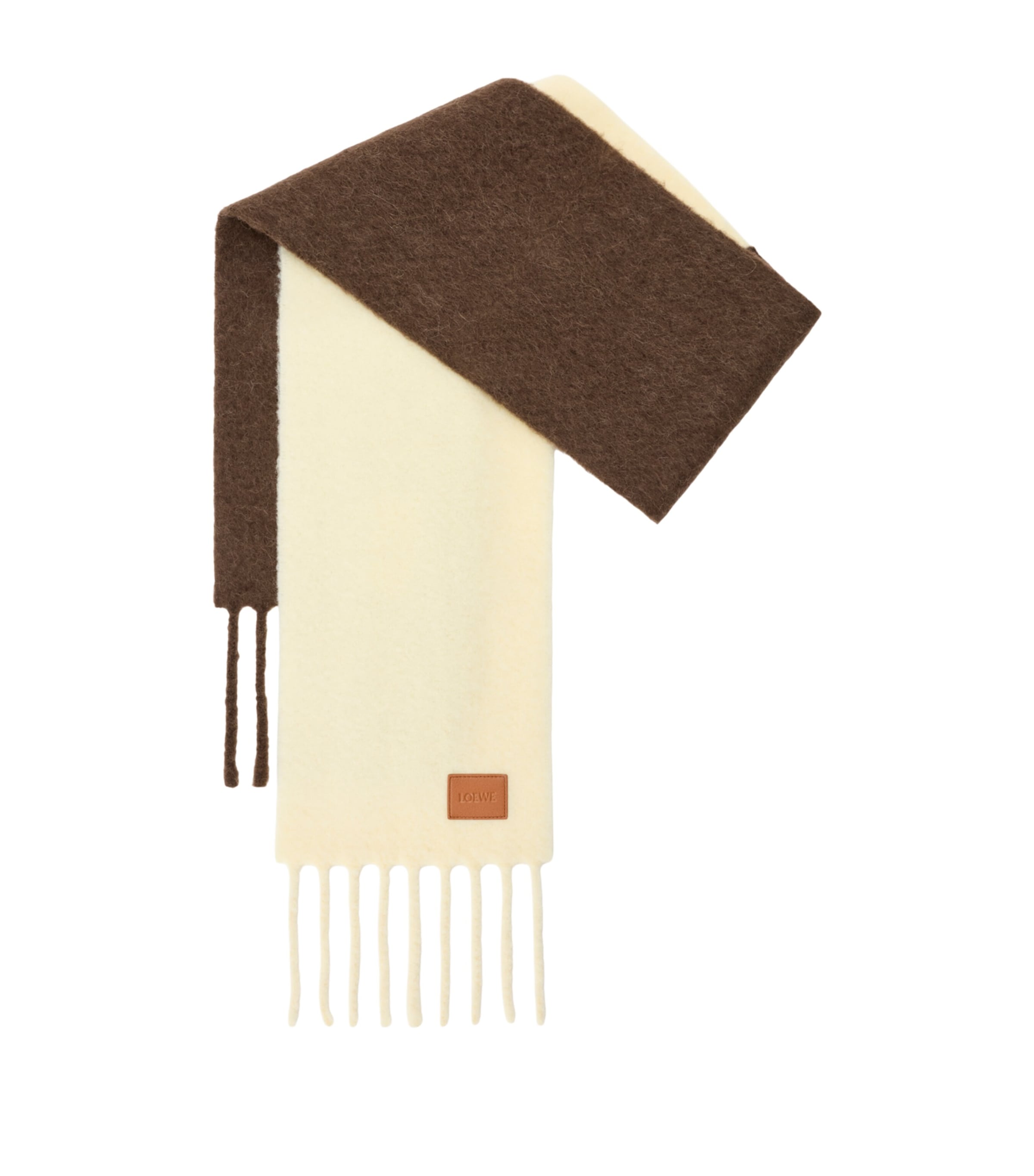 LOEWE Alpaca-Wool-Blend Bi-Colour Scarf Yellow/brown