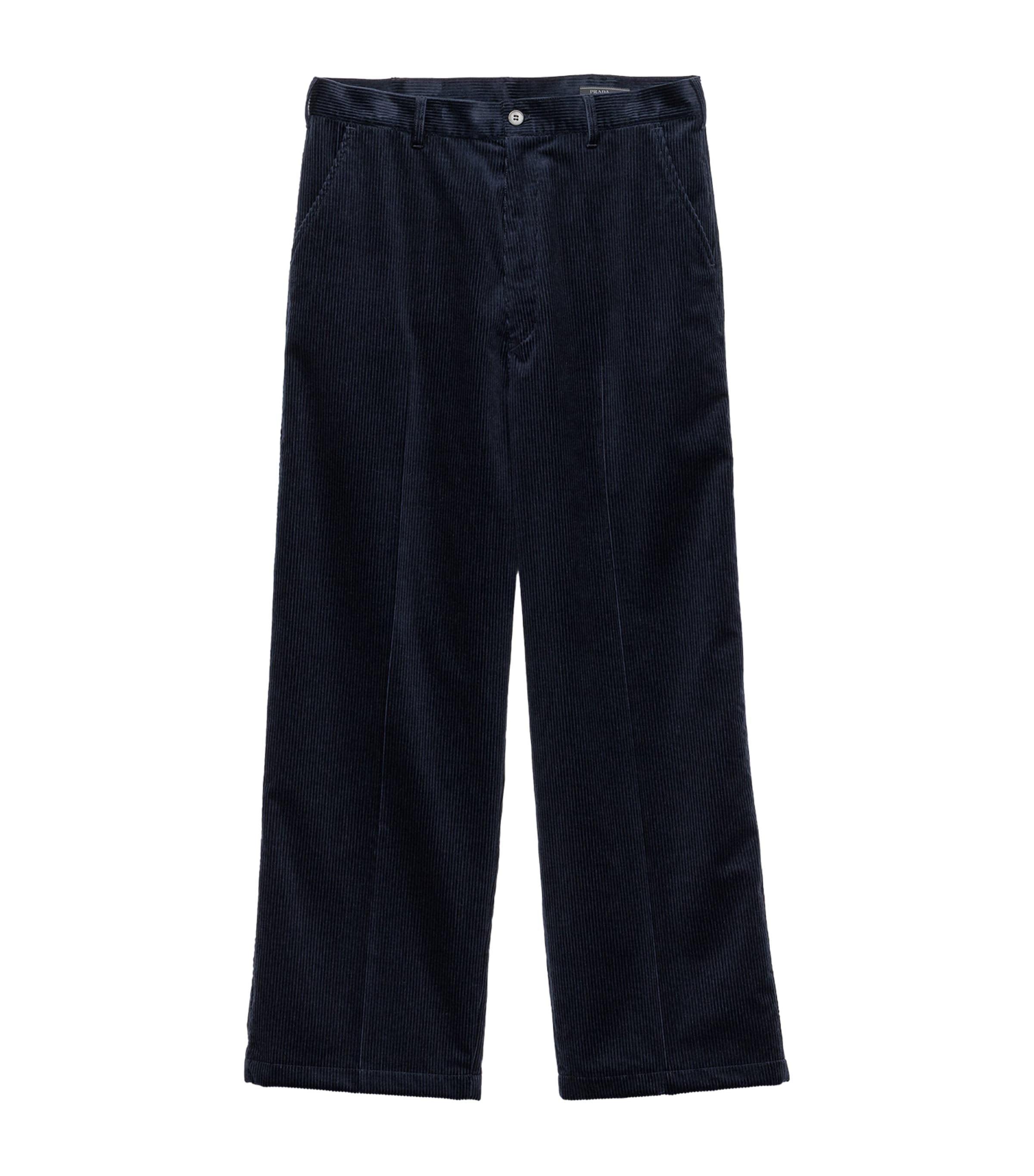Cotton-Cashmere Corduroy Straight Trousers