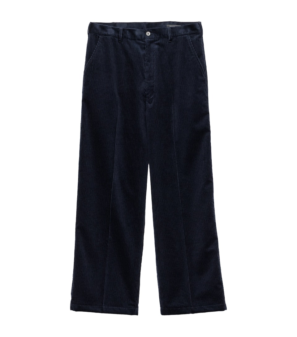 Cotton-Cashmere Corduroy Straight Trousers