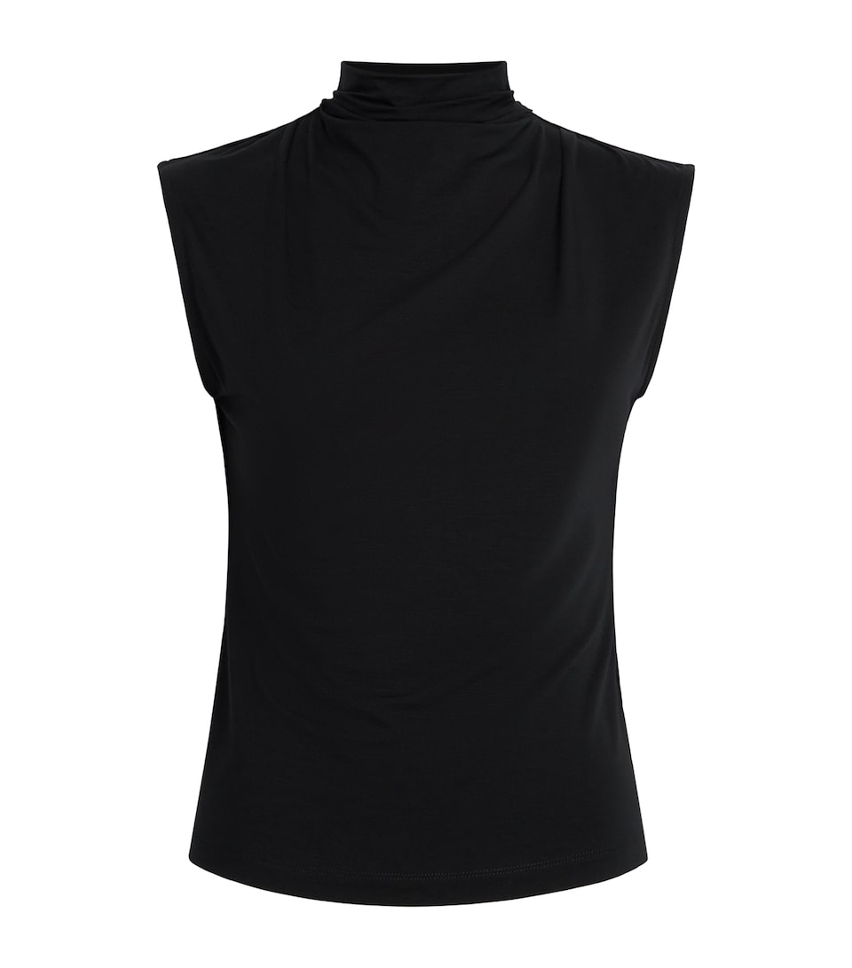 ME+EM Womens Sleeveless Draped Top Black