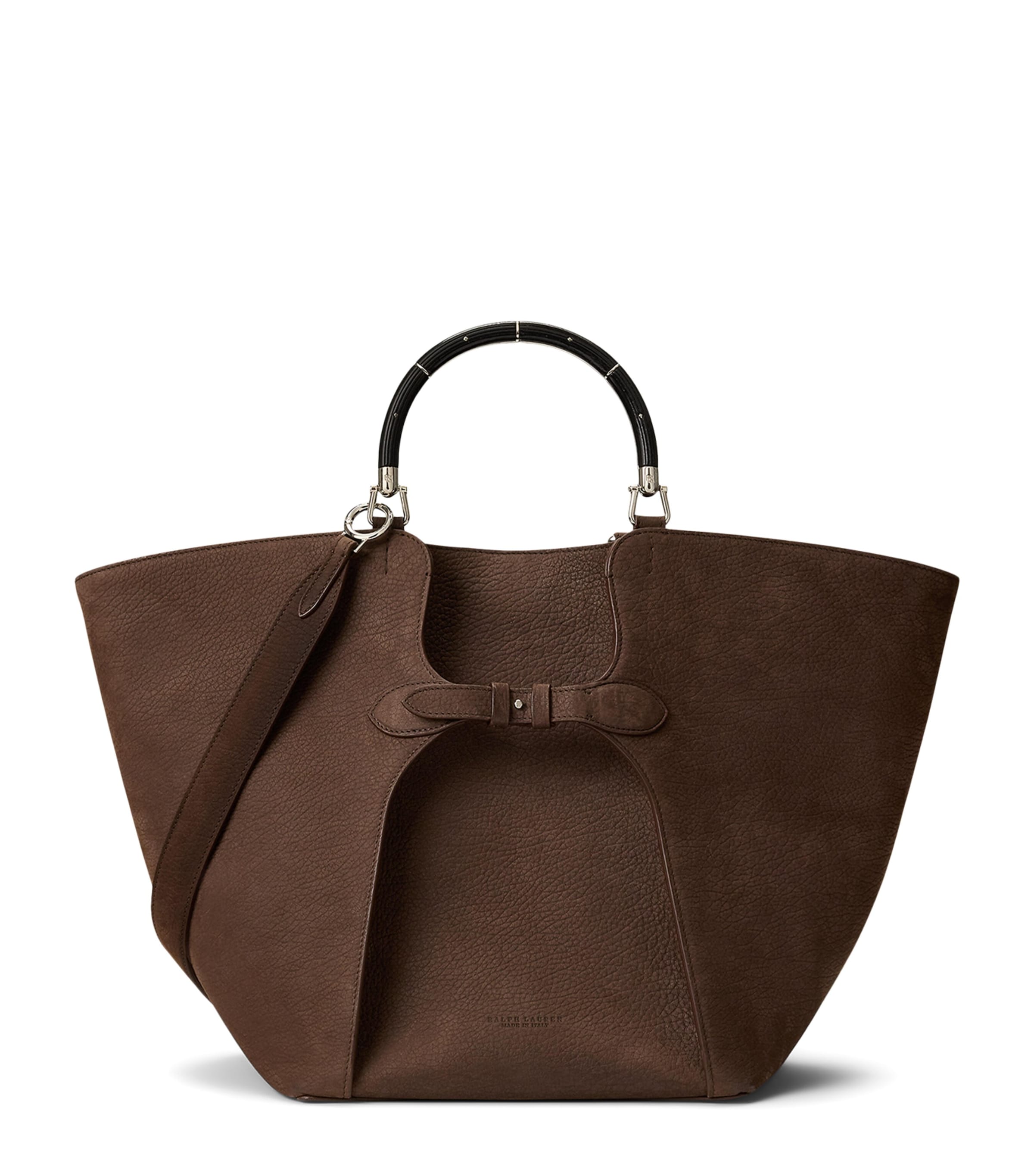 Ralph Lauren Collection Large Nubuck The Ralph Tote Bag Luggage Brown