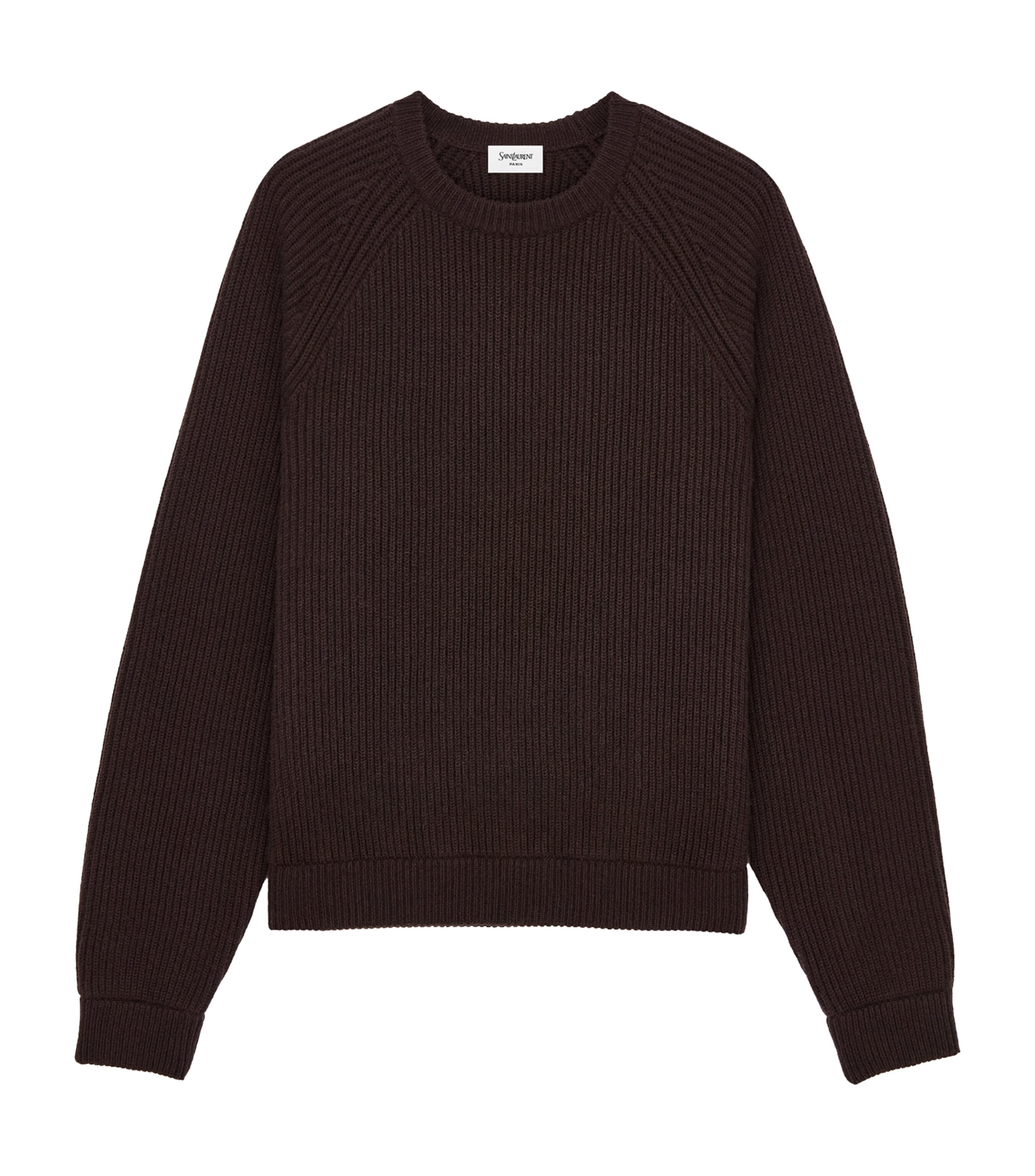 Saint Laurent Mens Cashmere Ribbed Crew-Neck Sweater