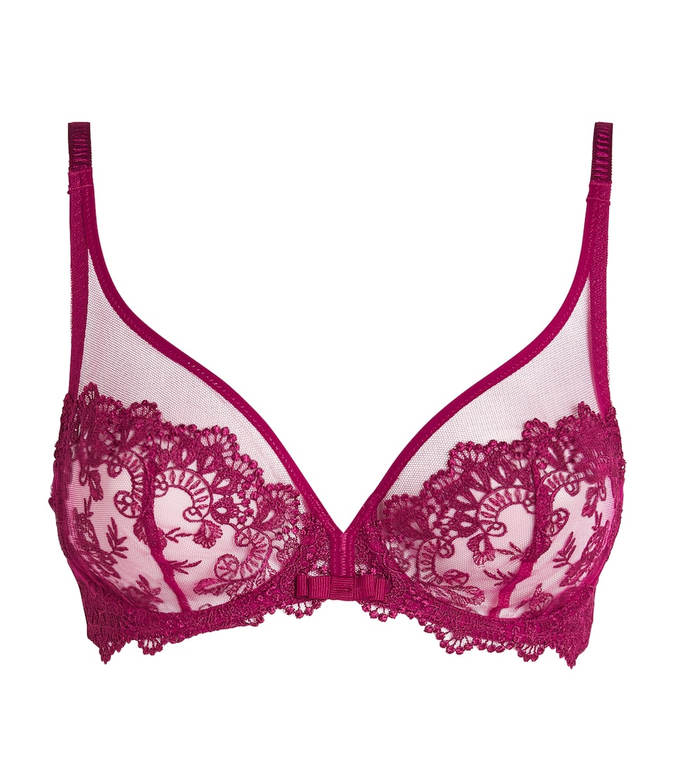 Simone Perele Womens Lace Plunge Passion Bra Desire Pink