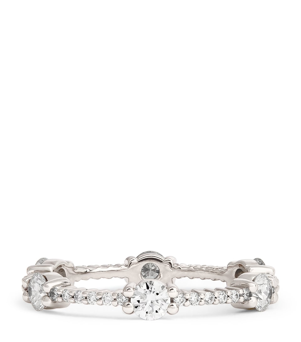 White Gold and Diamond Sadie Alternating Eternity Band