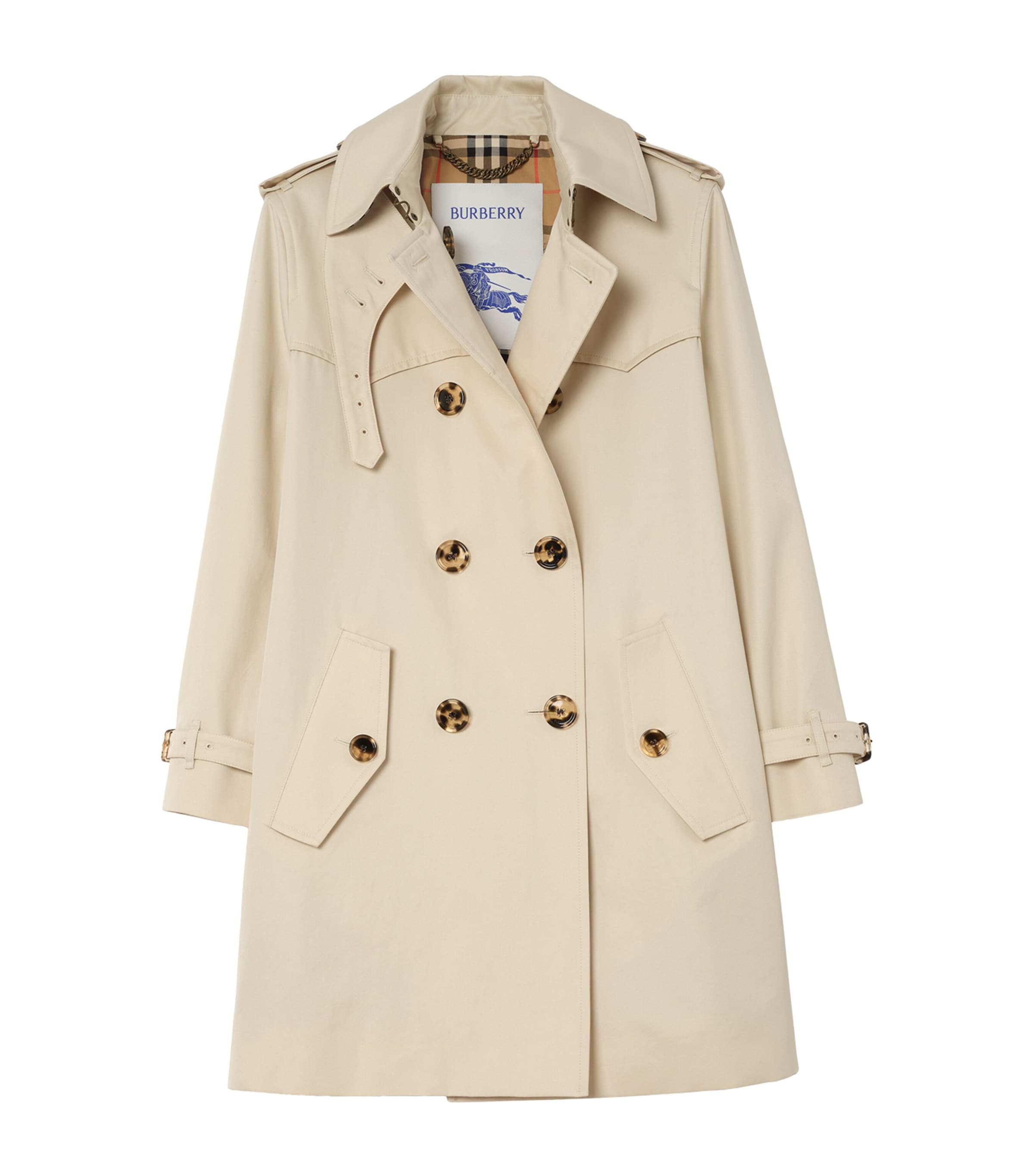 Burberry Womens Cotton Summerside Trench Coat Stone Beige