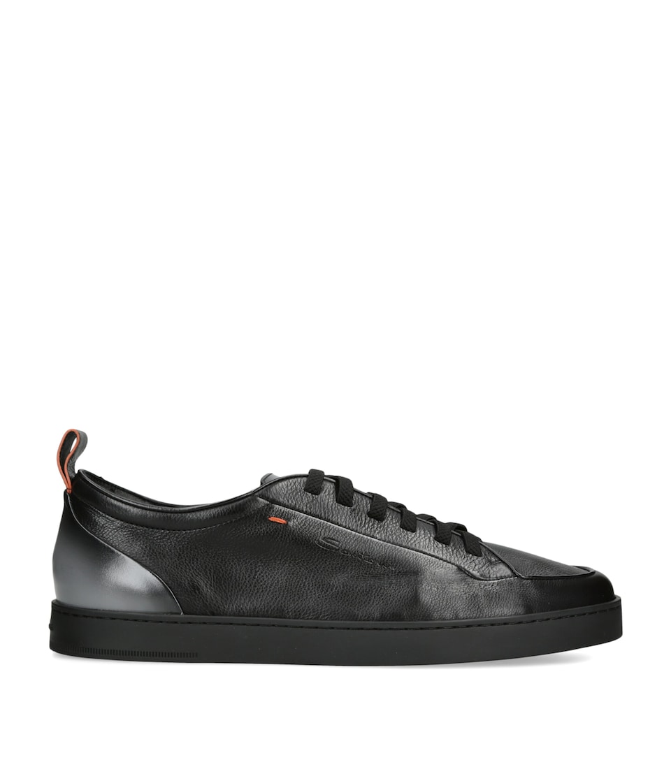 Santoni Leather Montecarlo Sneakers Black