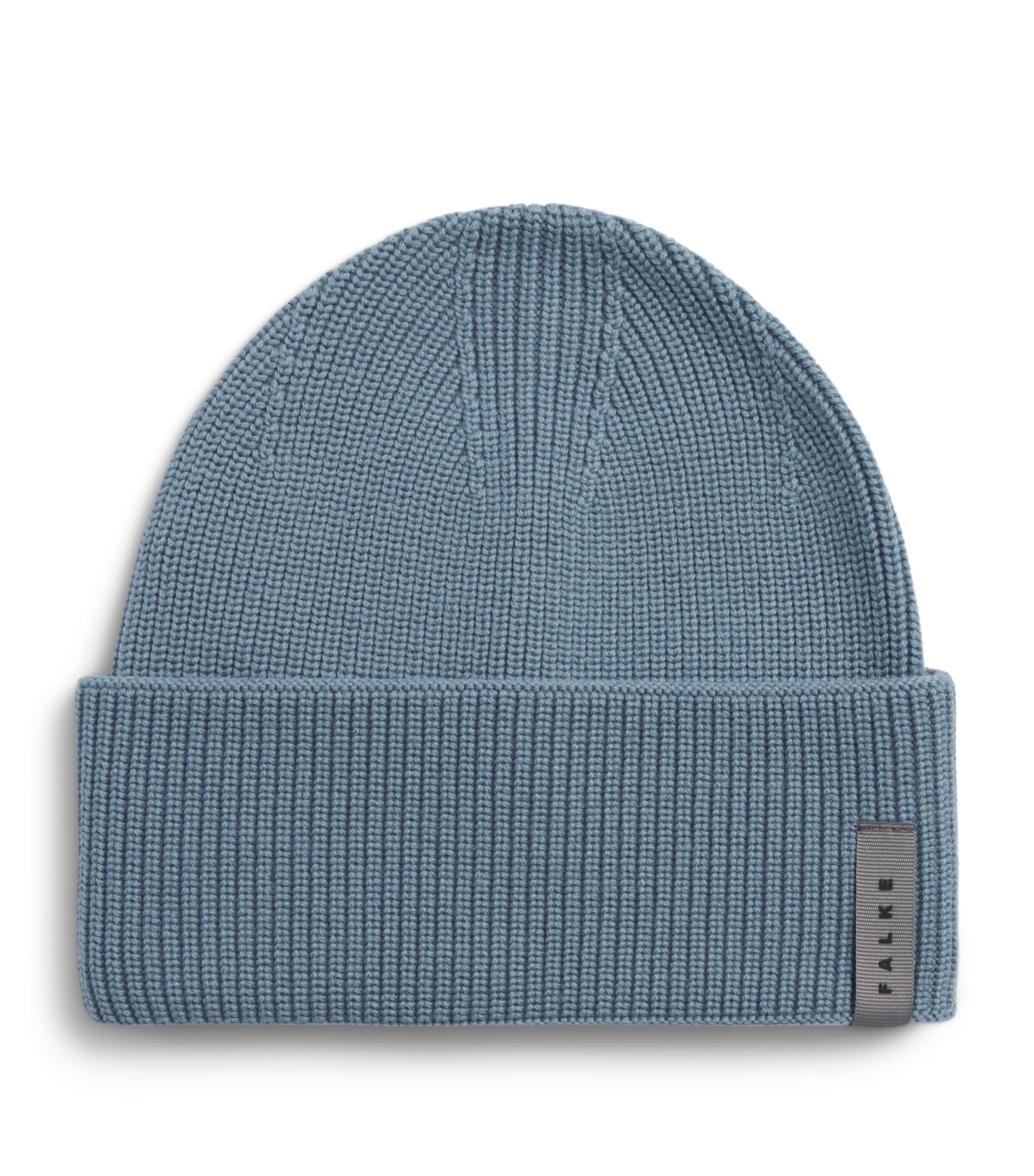 Falke Virgin Wool Fine Rib Beanie Blue Steel