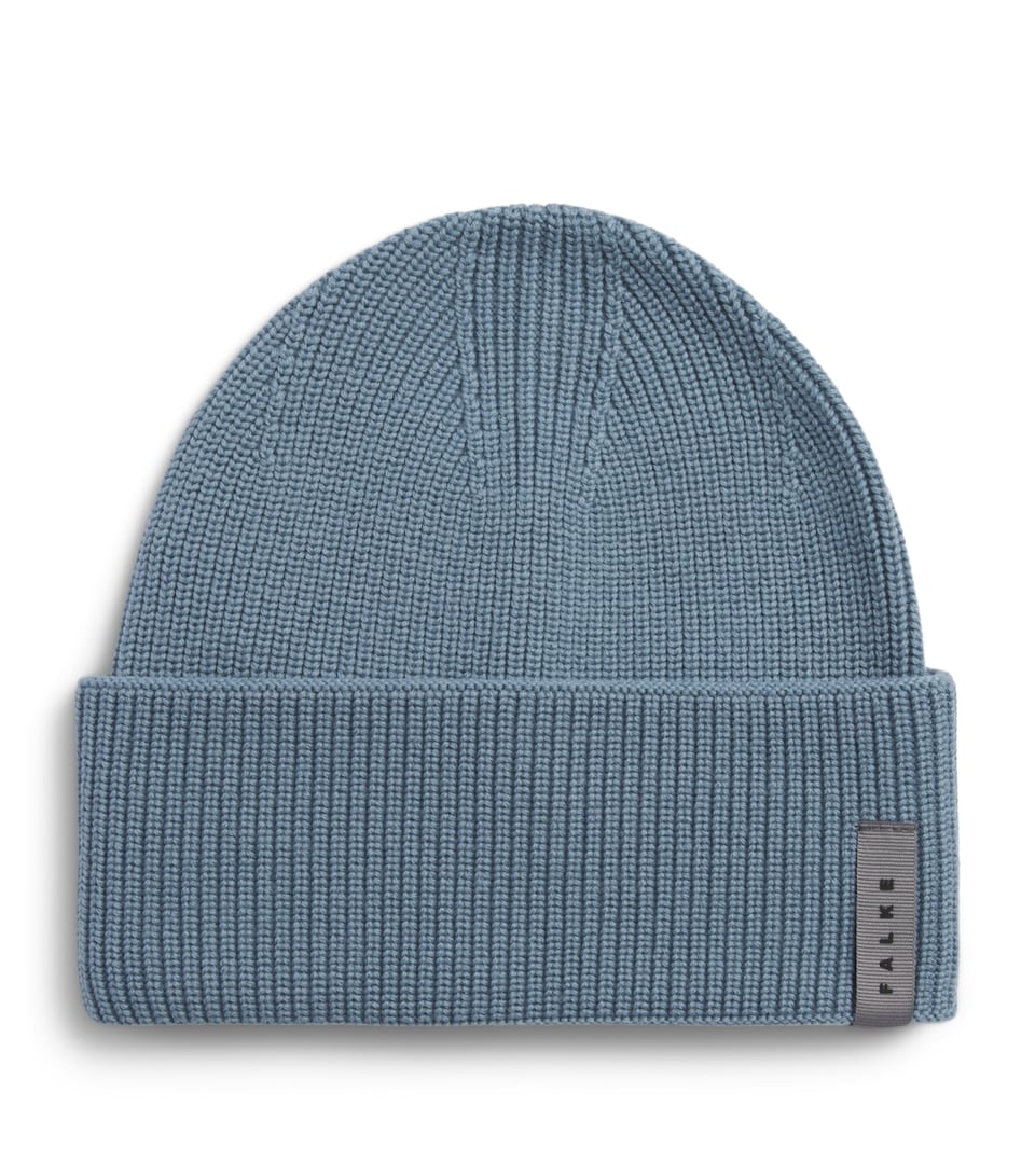 Falke Virgin Wool Fine Rib Beanie Blue Steel