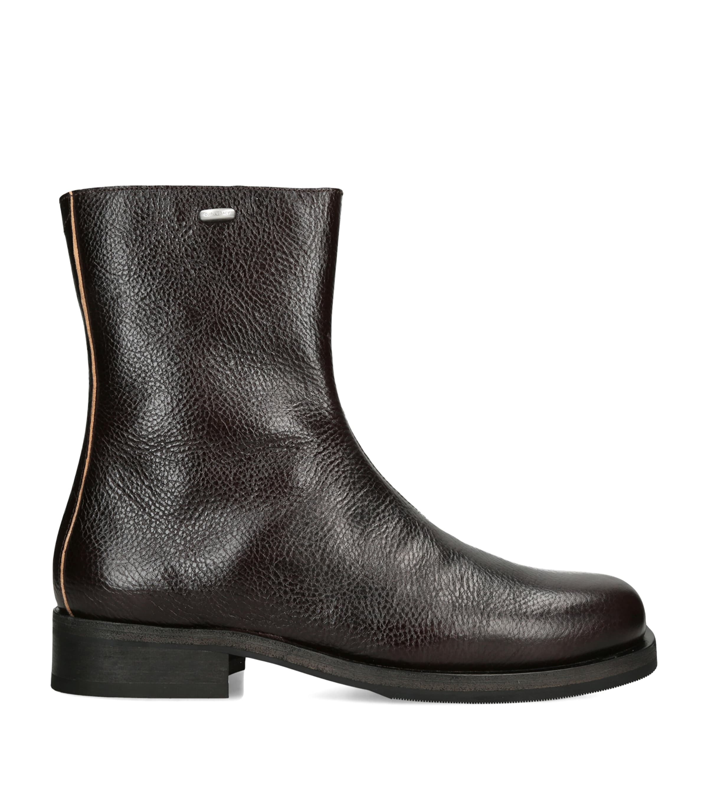 Our Legacy Leather Camion Ankle Boots Dark Brown
