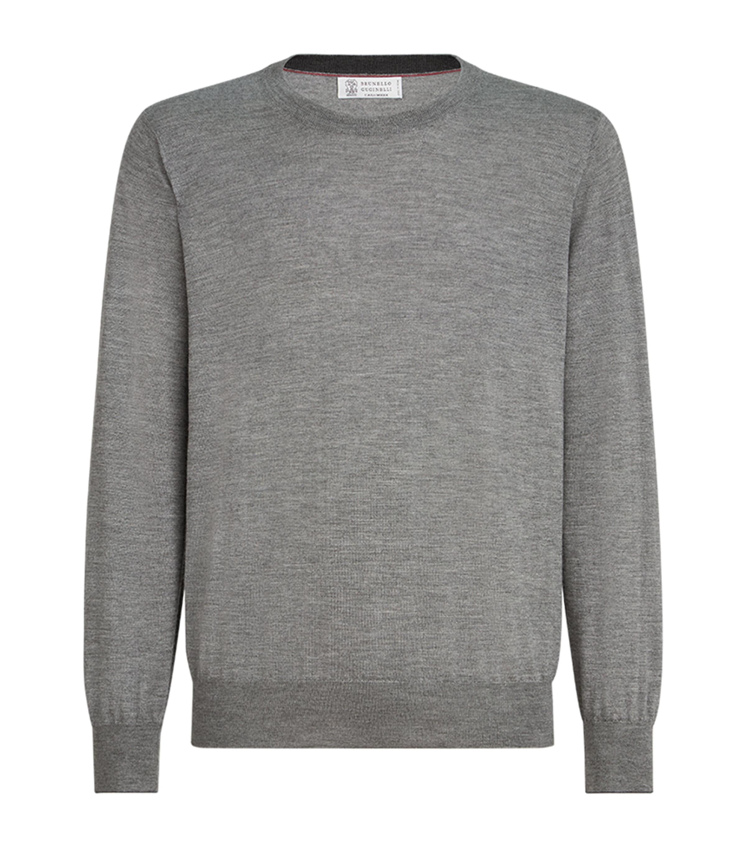 Brunello Cucinelli Mens Cashmere-Silk Crew-Neck Sweater