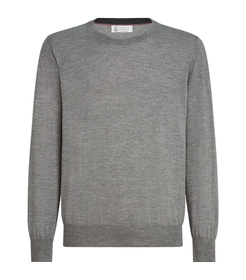 Brunello Cucinelli Mens Cashmere-Silk Crew-Neck Sweater