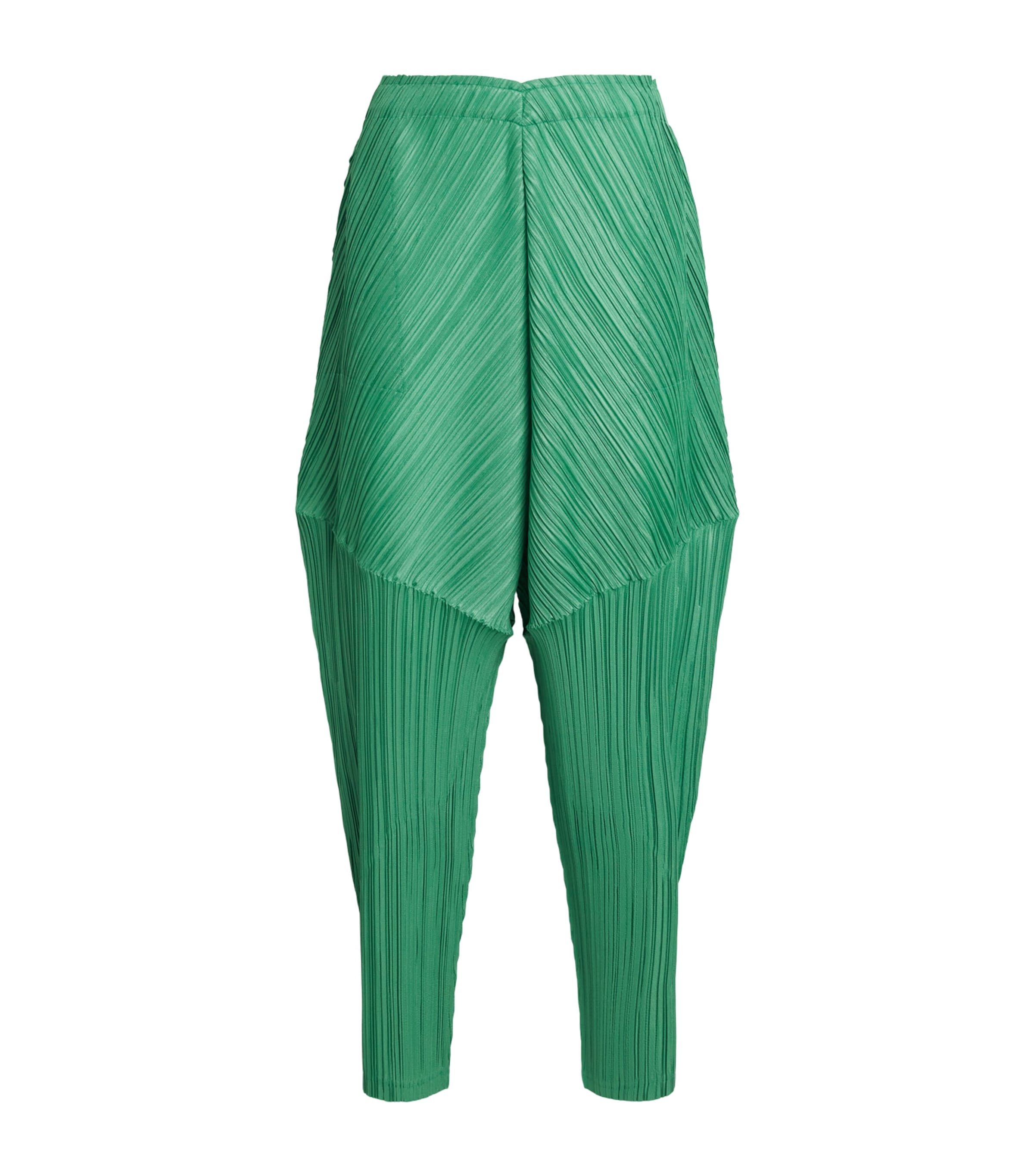Pleats Please Issey Miyake Womens Thicker Bottoms 2 Trousers Grass Green