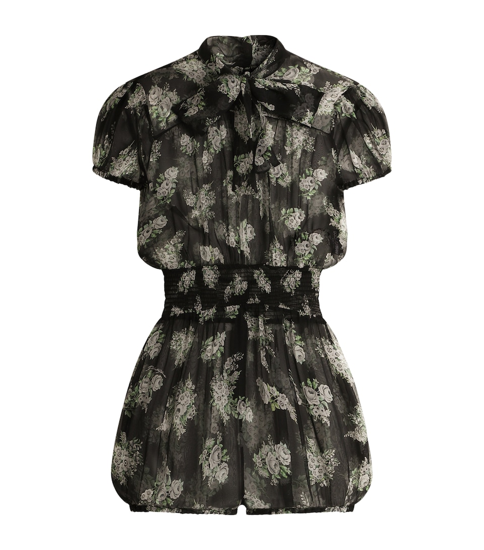 Dolce&Gabbana Womens Silk Floral Playsuit Bouq