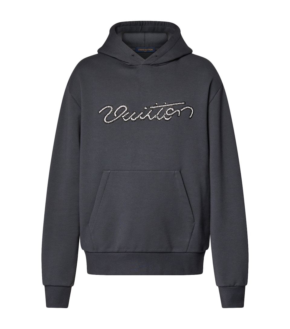Cotton Embellished Logo Hoodie