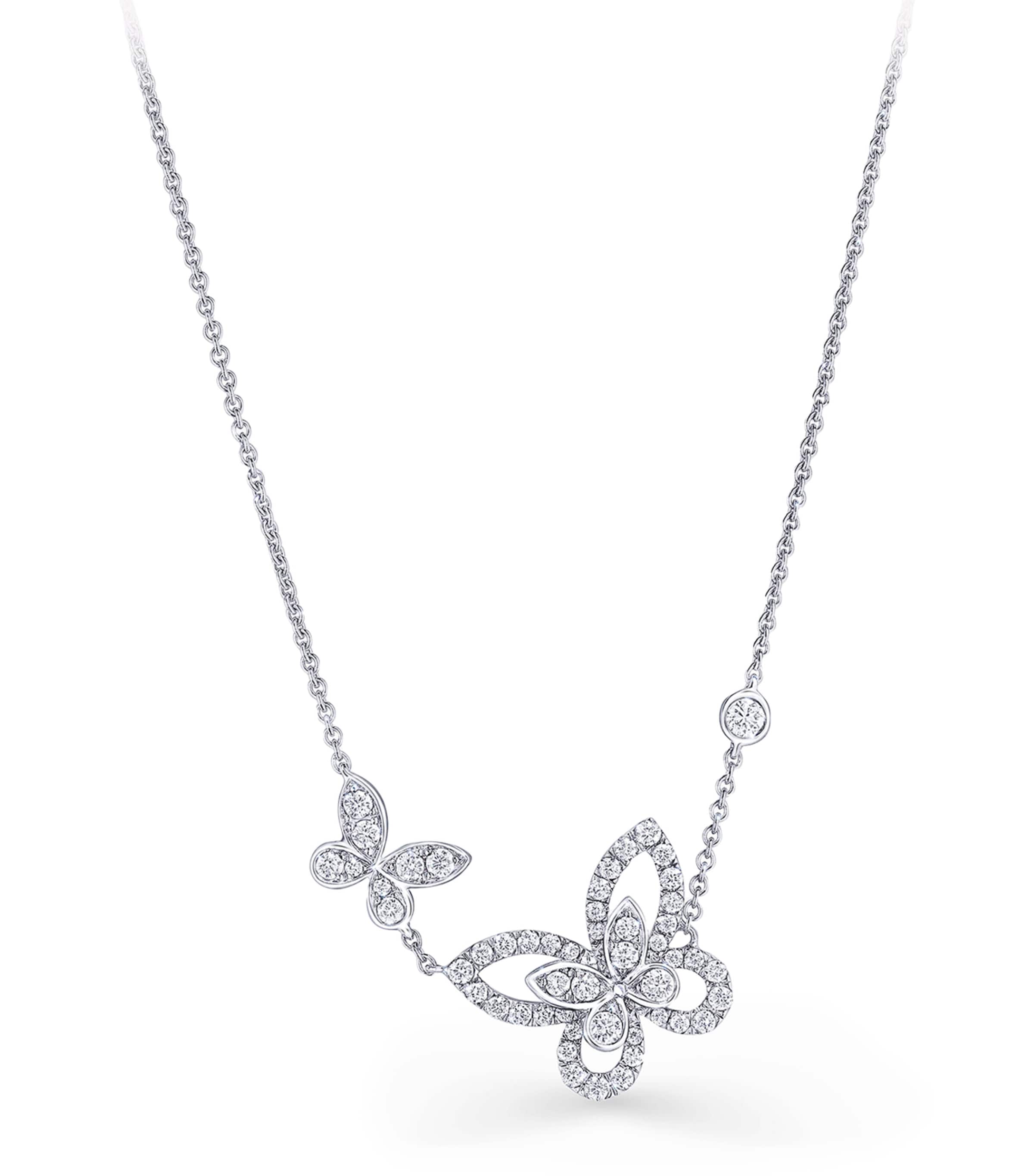Graff White Gold and Diamond Butterfly Necklace White Gold