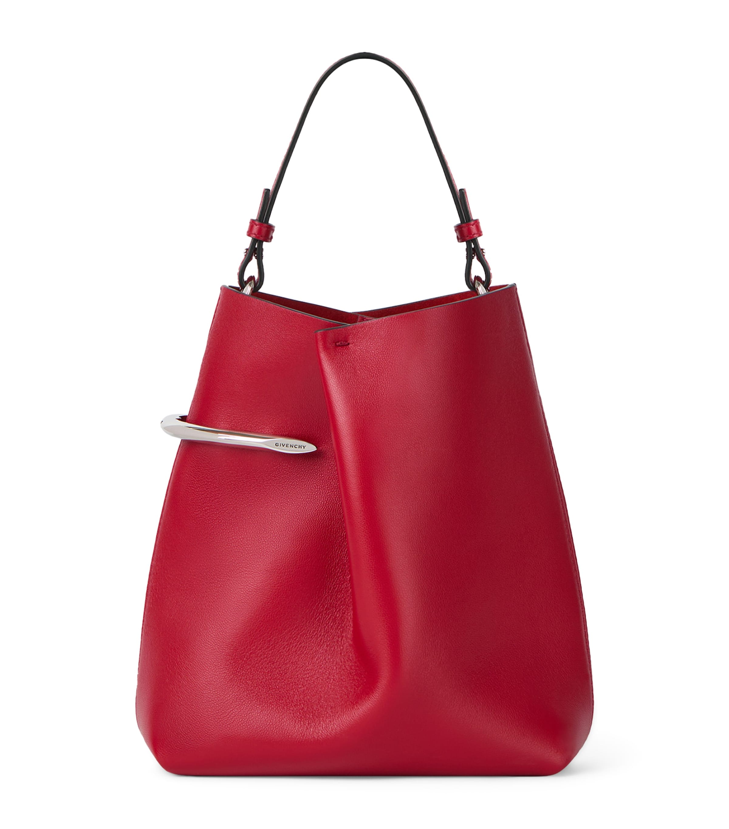 Lambskin Pinch Me Pouch Top-Handle Bag