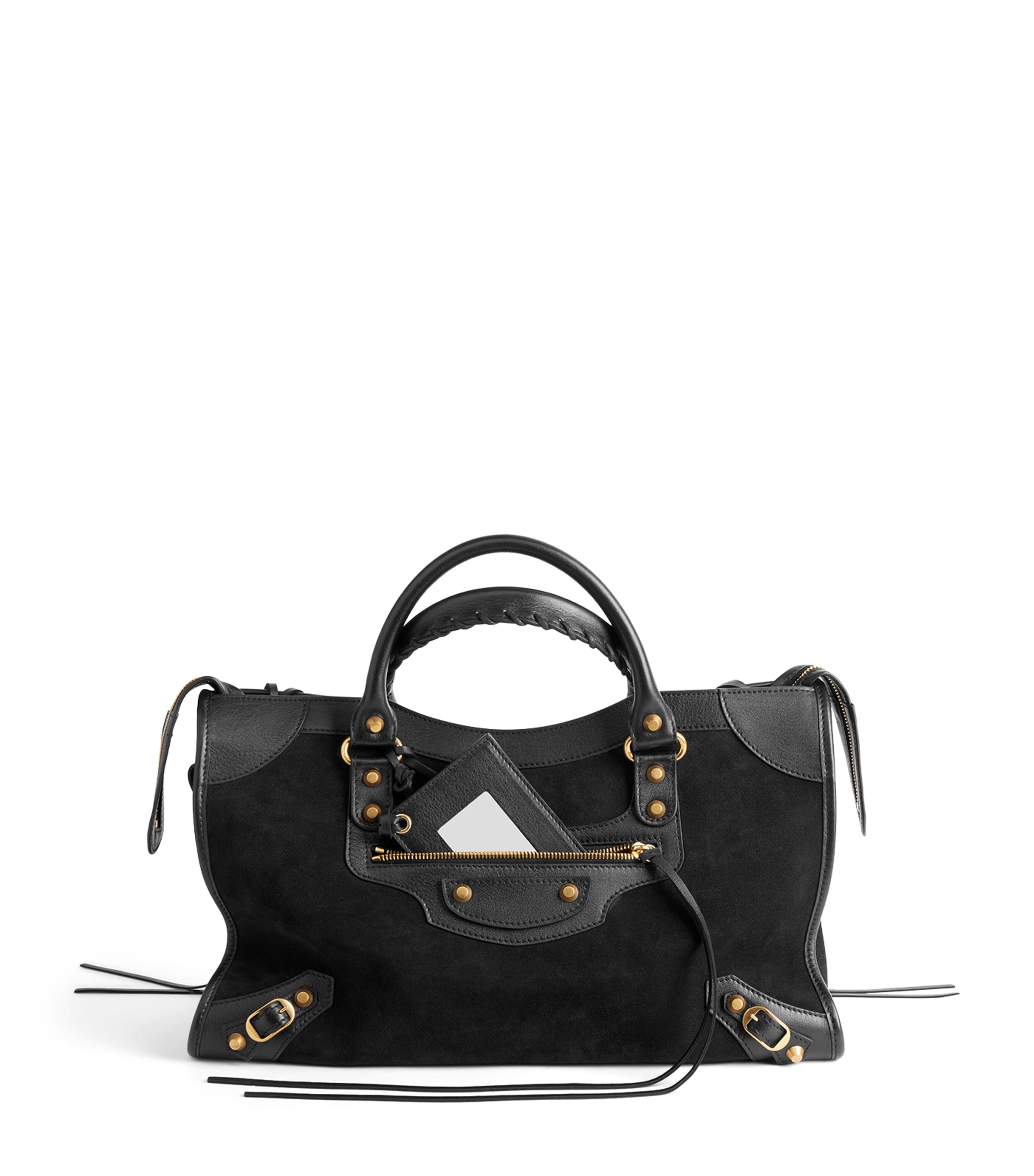 Balenciaga Medium Suede Le City Top-Handle Bag