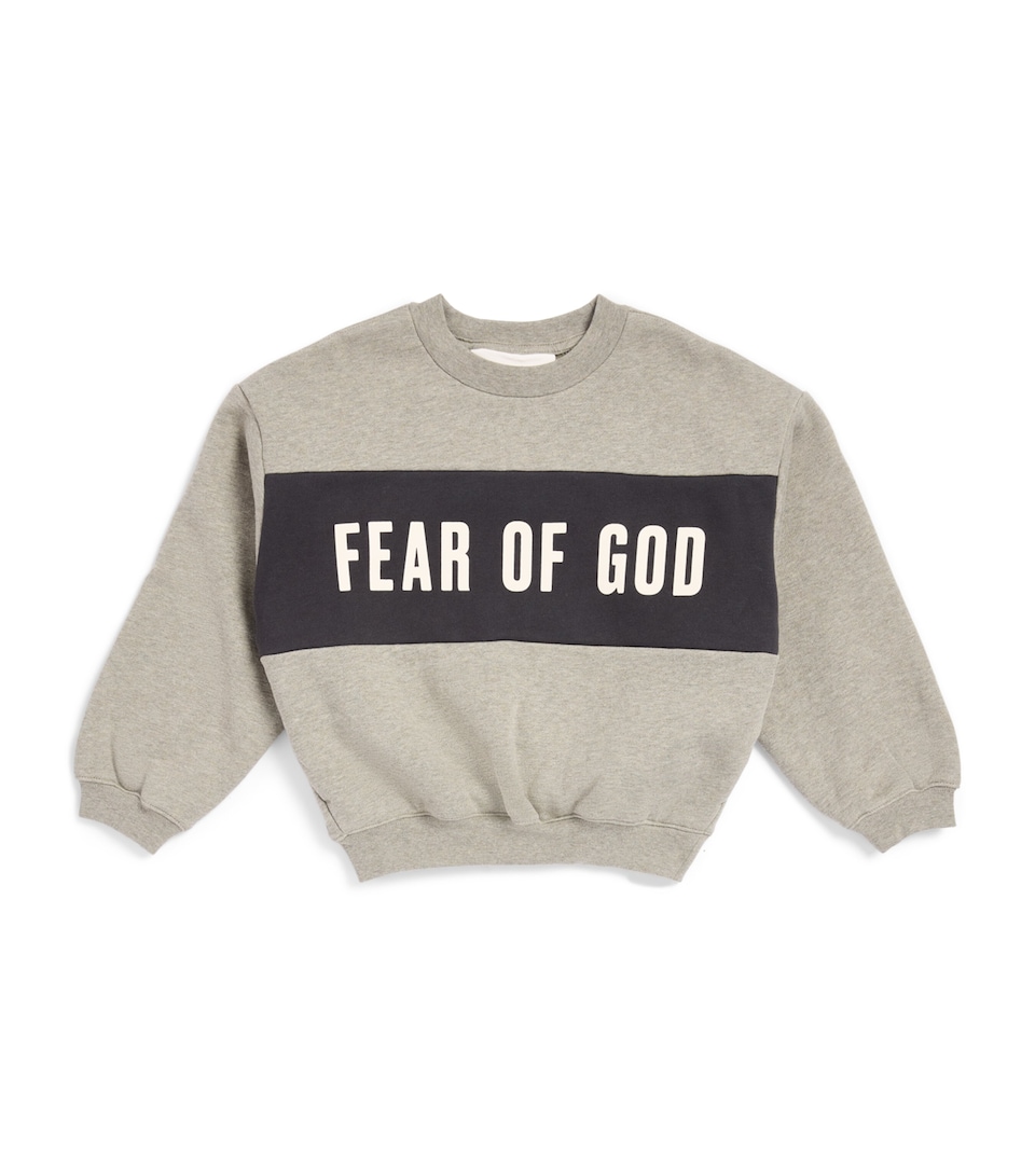 FEAR OF GOD ESSENTIALS KIDS Logo Panel Sweatshirt (2-14 Years) Hthr/irn Gry
